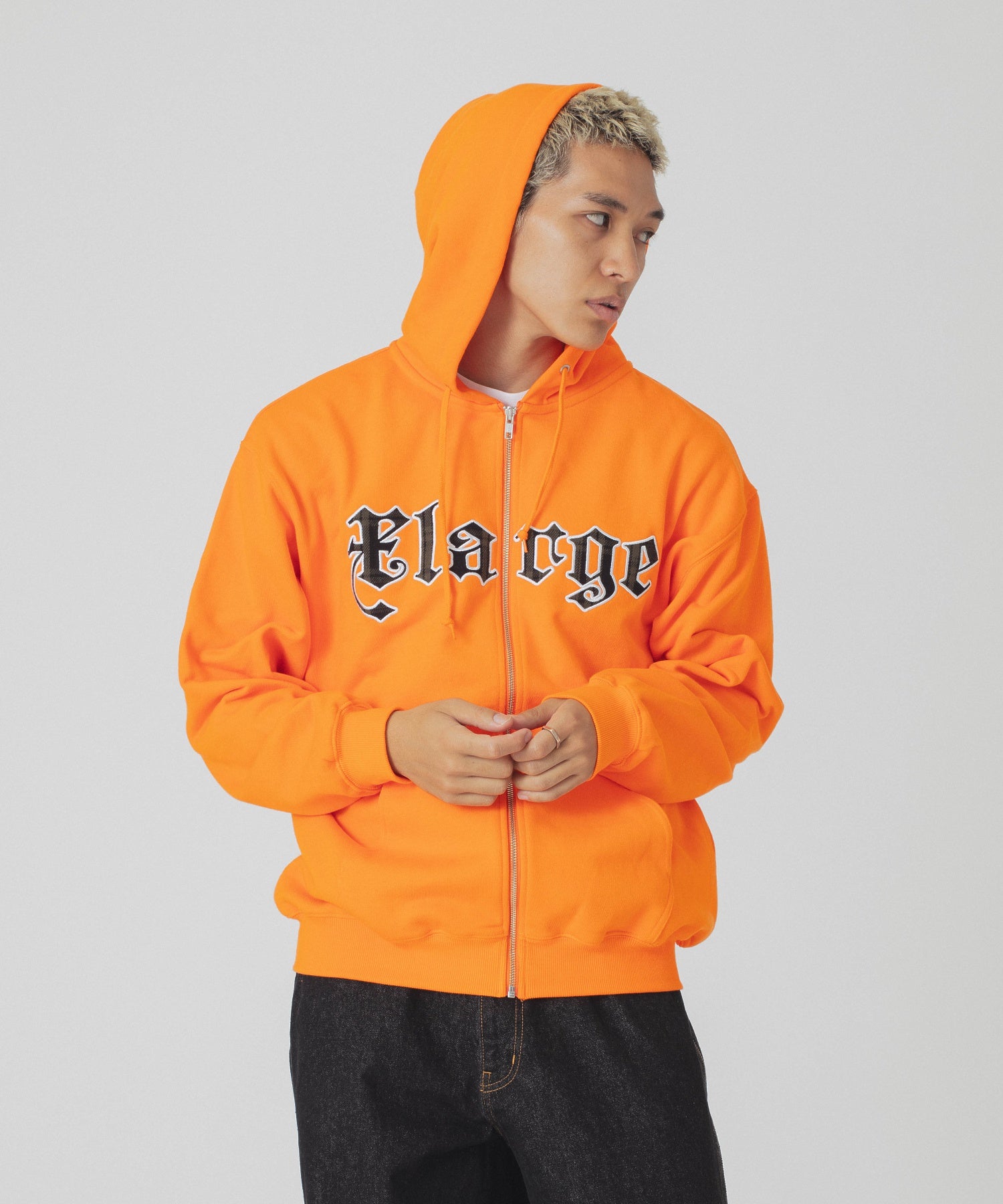 PATCHED LOGO ZIP UP HOODIE SWEATSHIRT