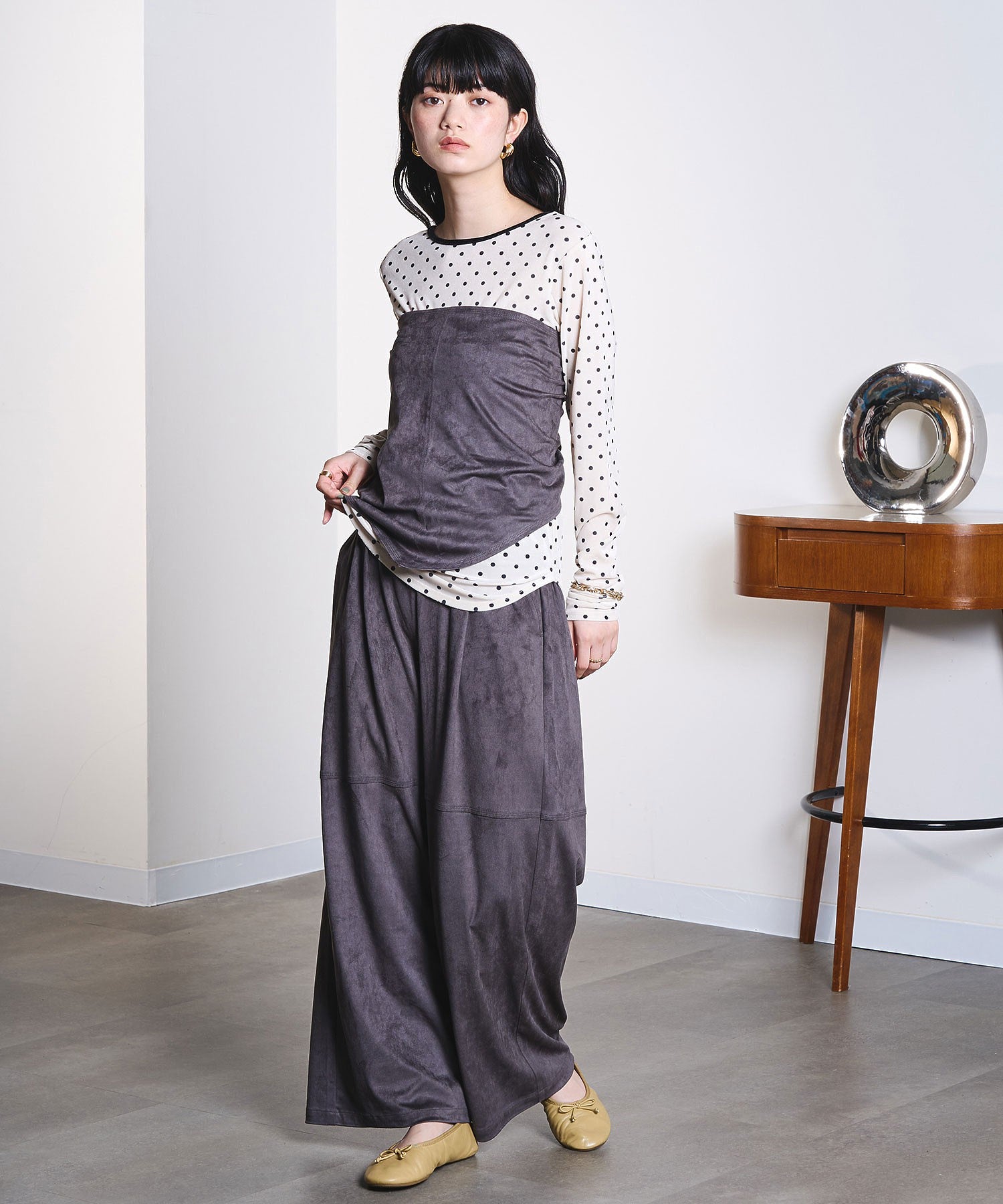SHEER VELOUR DOT TOP