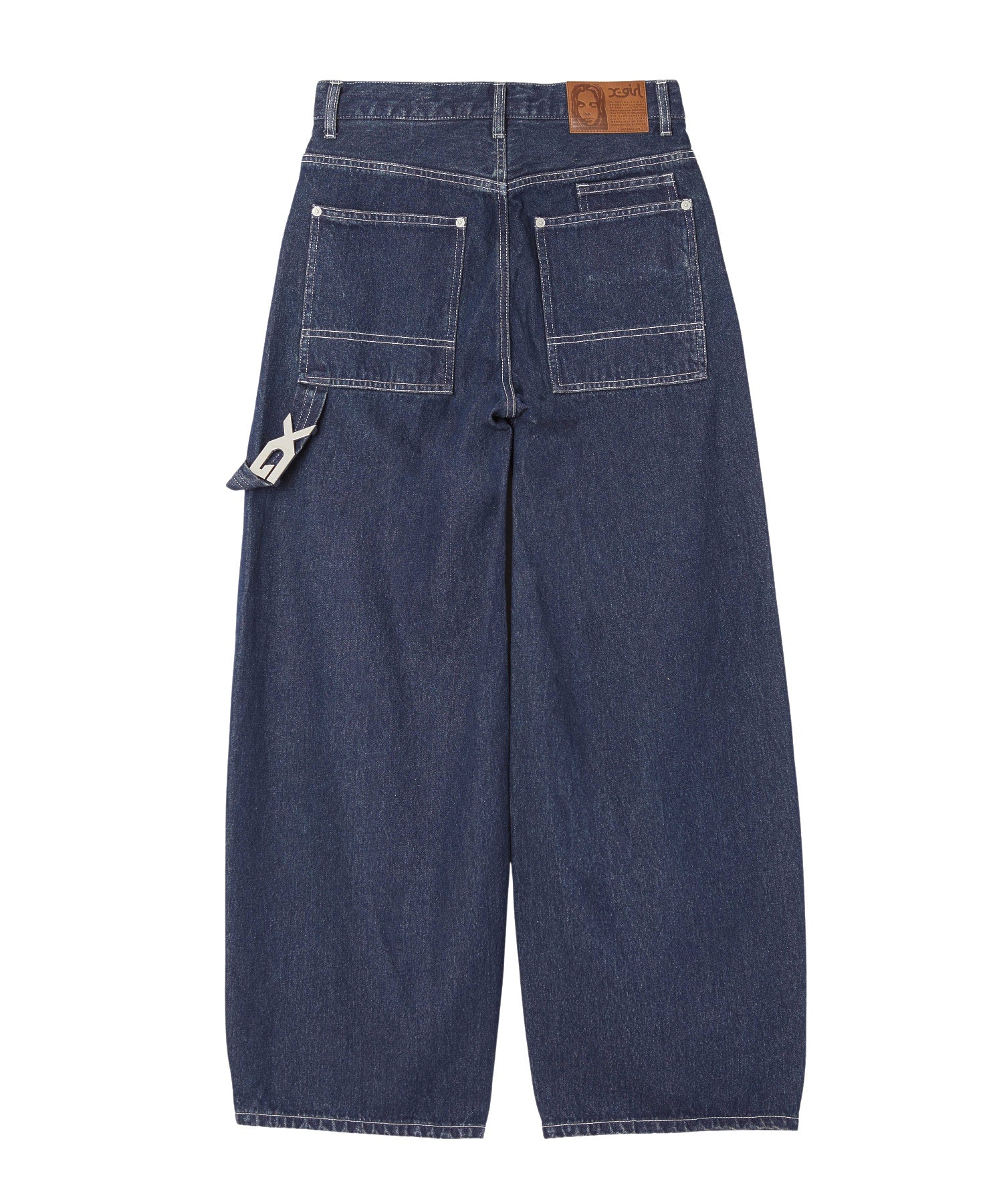 LOOP WITH BUCKLE WIDE LEG DENIM PANTS
