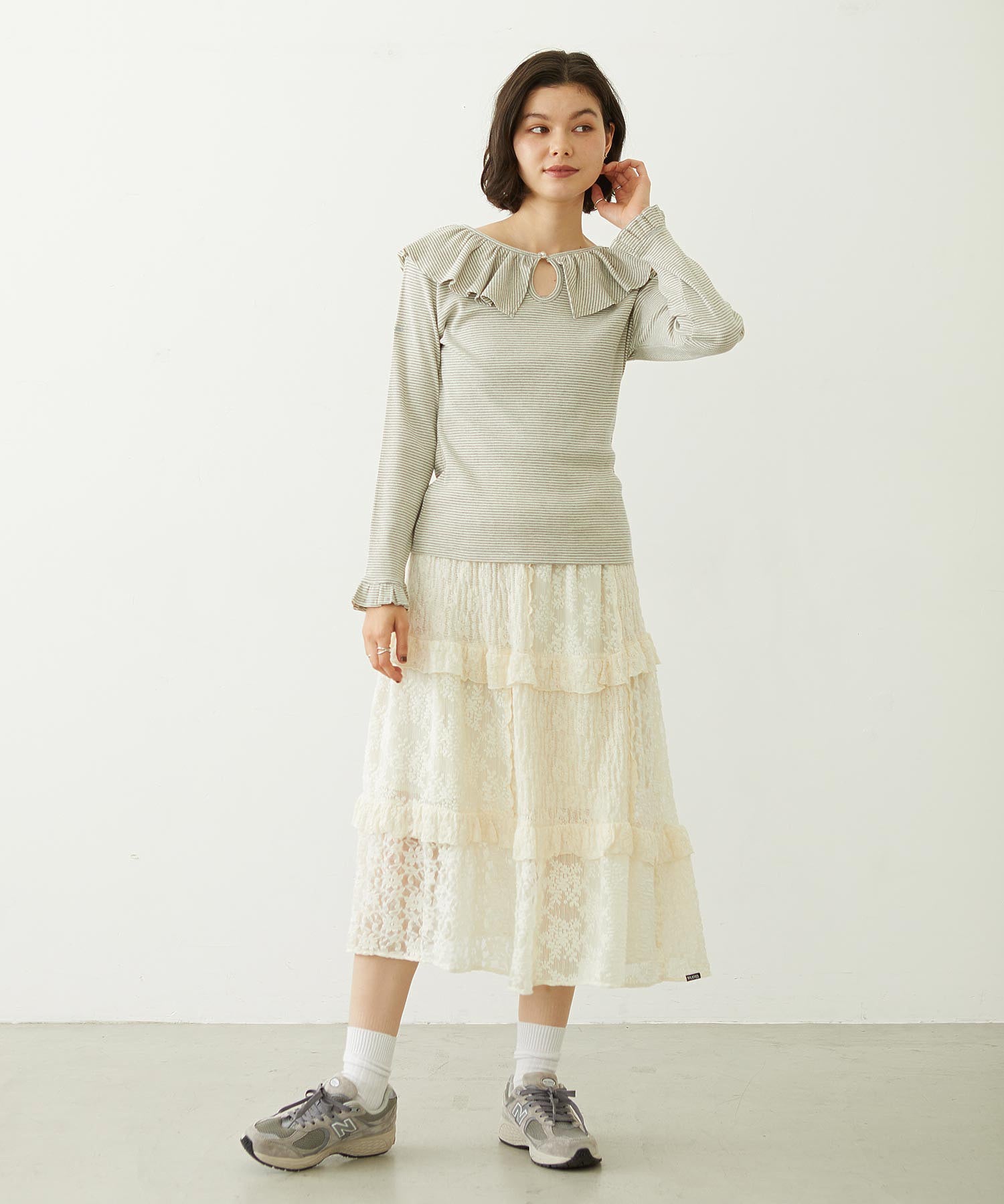 LACE FRILL DIRNDL SKIRT