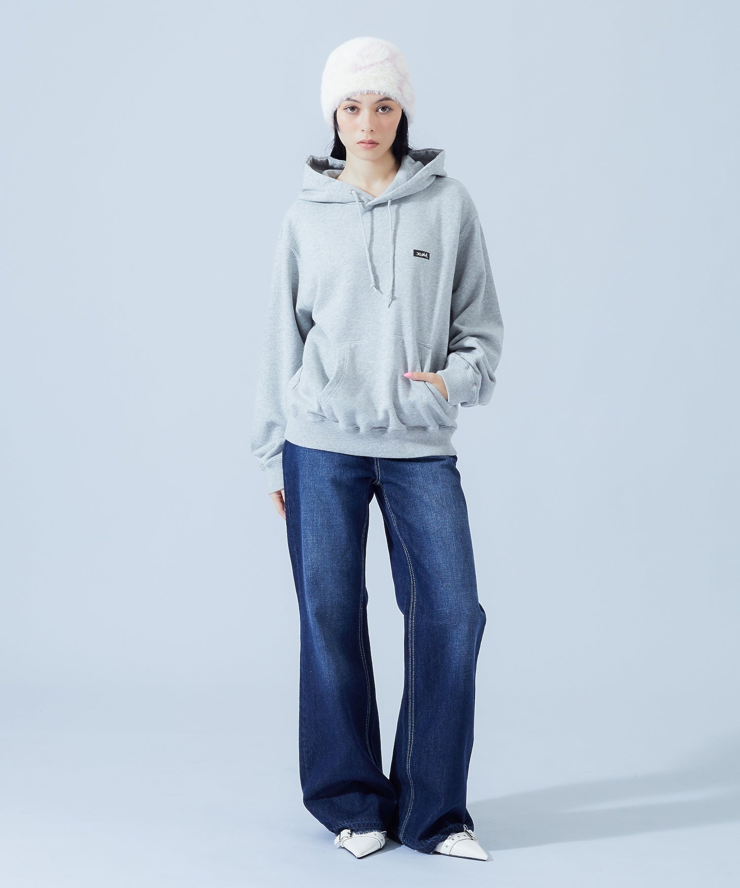 HEART POCKET FLARE DENIM PANTS