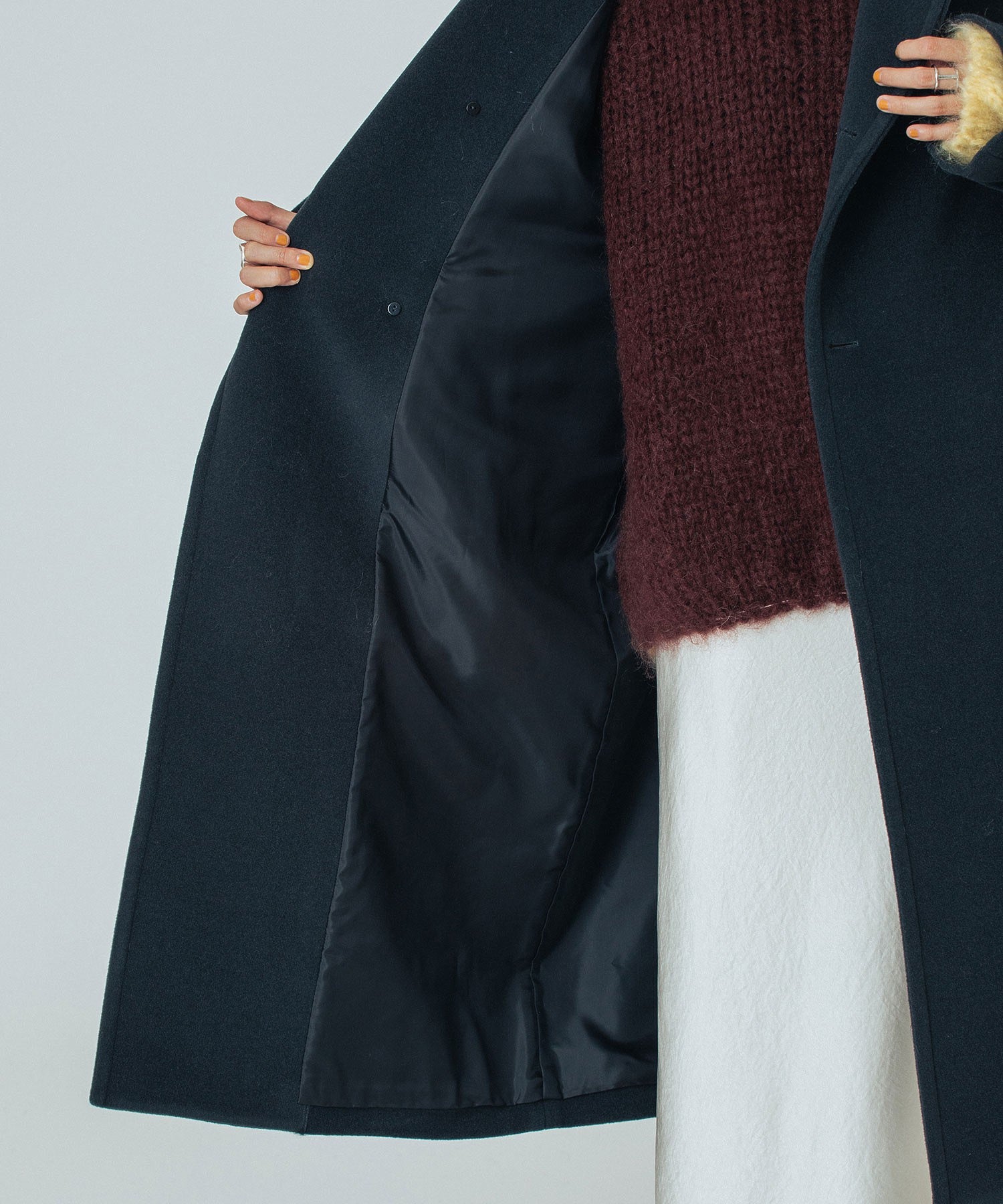 STAND FALL COLLAR LONG COAT