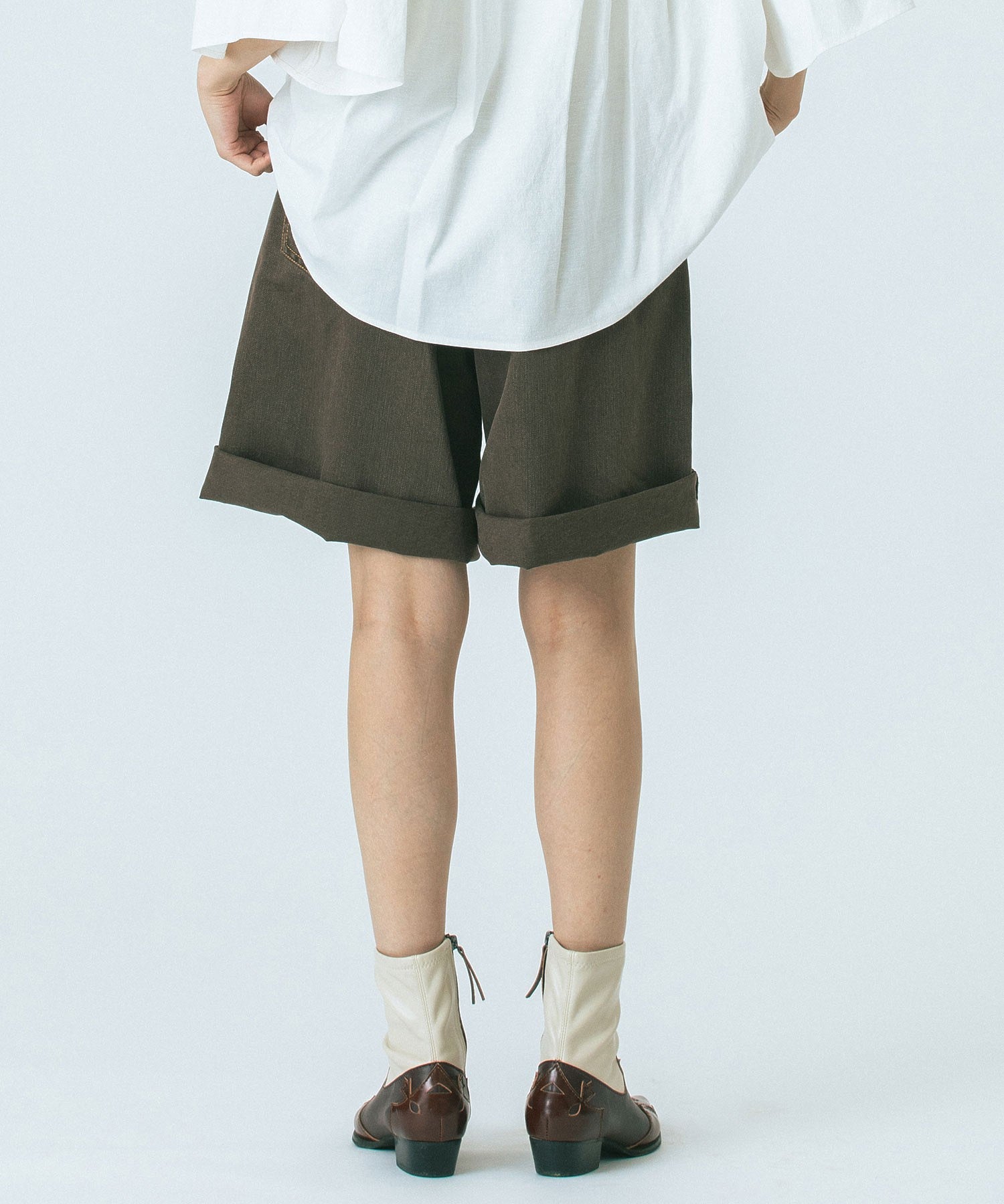 CREOLME/TUCK HALF PANTS