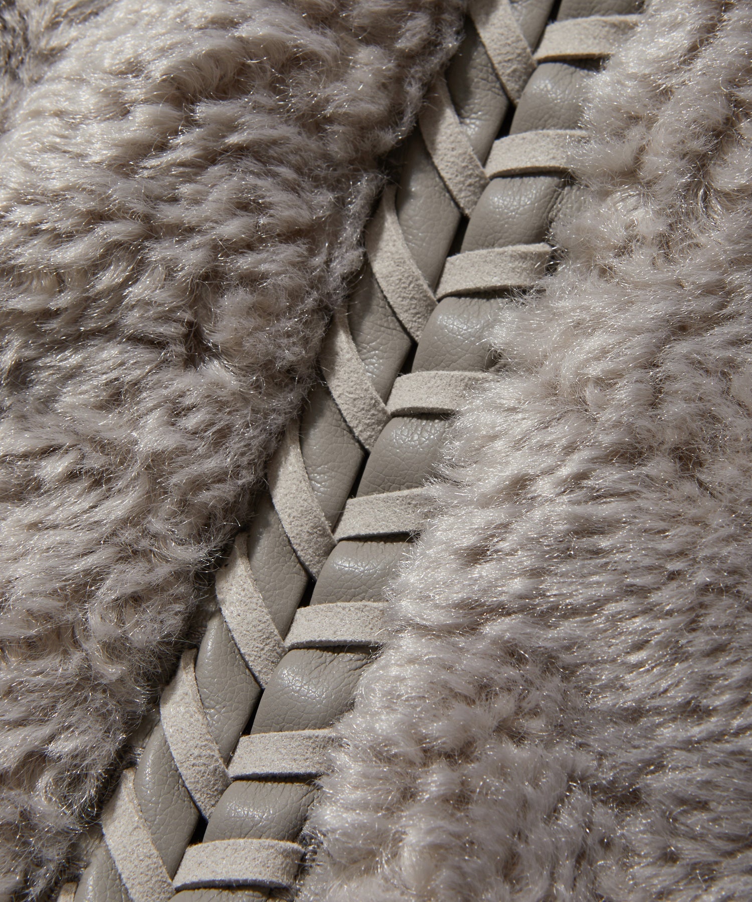 FAUX FUR LACE UP JACKET