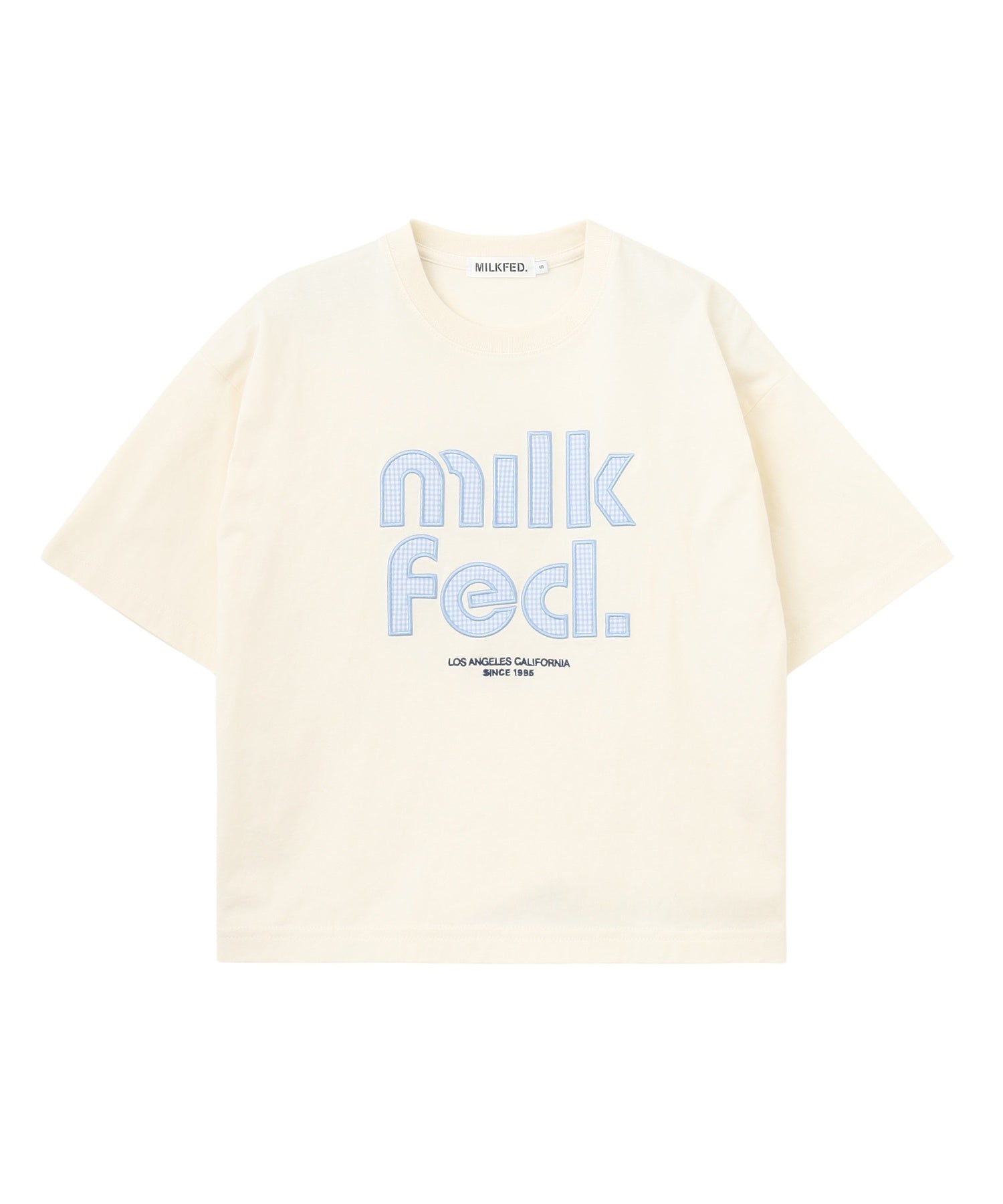 CUT OUT LOGO GINGHAM WIDE S/S TEE