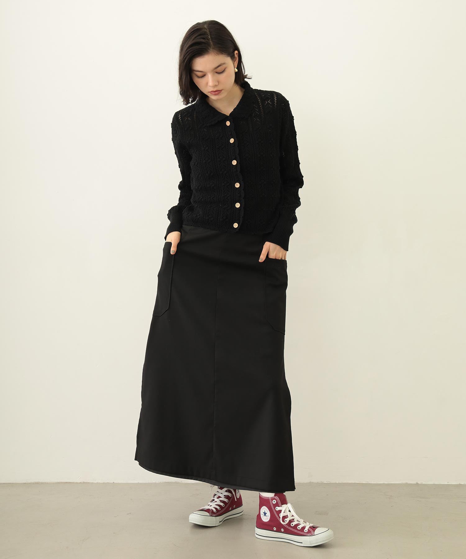 OPENWORK KNIT CARDIGAN