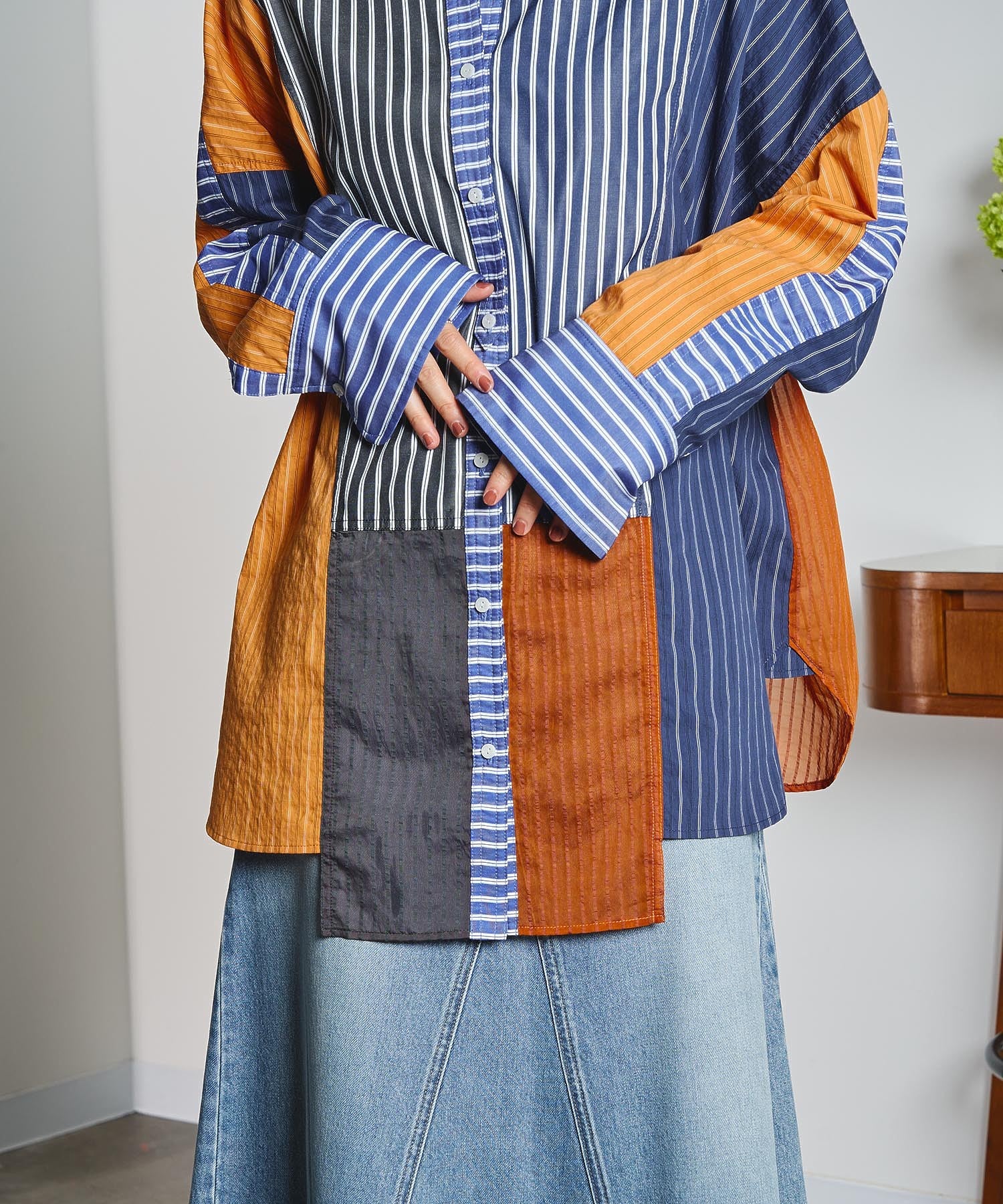 GENE HEAVENS/STRIPE PANEL SHIRT