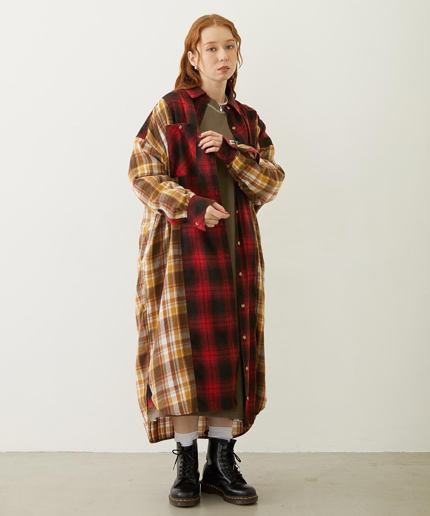 WASHED PANEL SHIRT DRESS