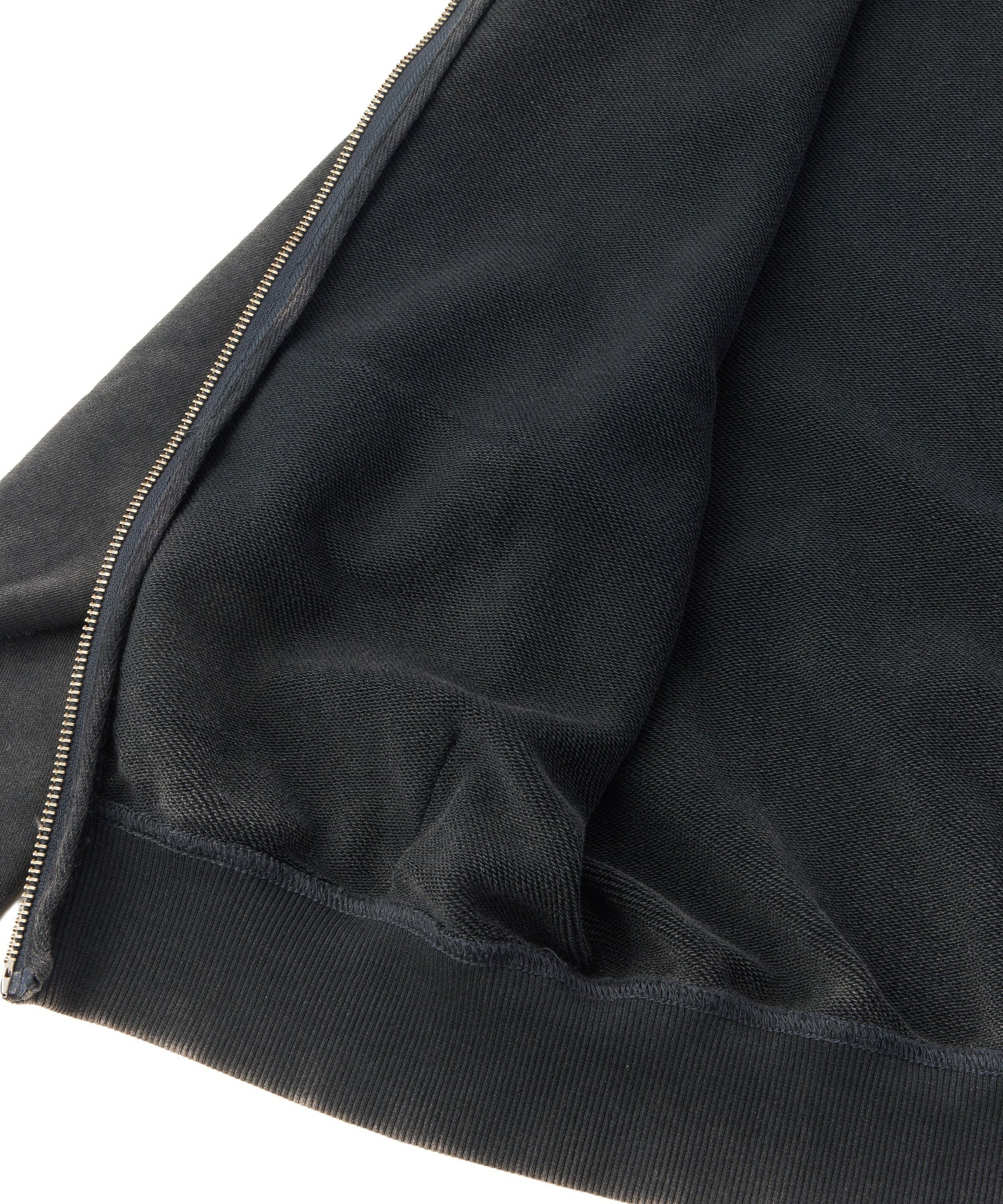 FADED CUT OFF COMPACT ZIP UP SWEWAT HOODIE