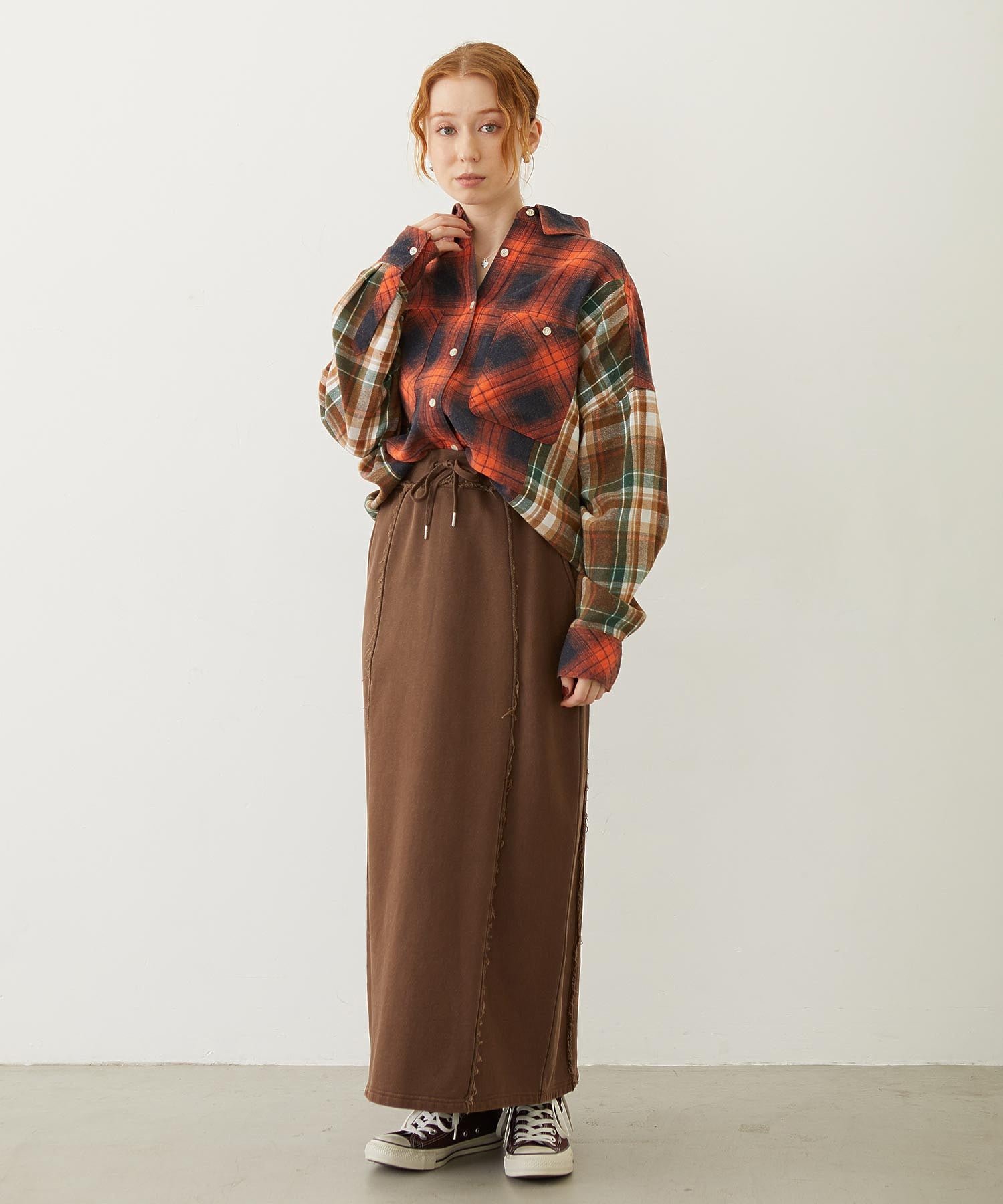 FADED SWEAT LONG SKIRT