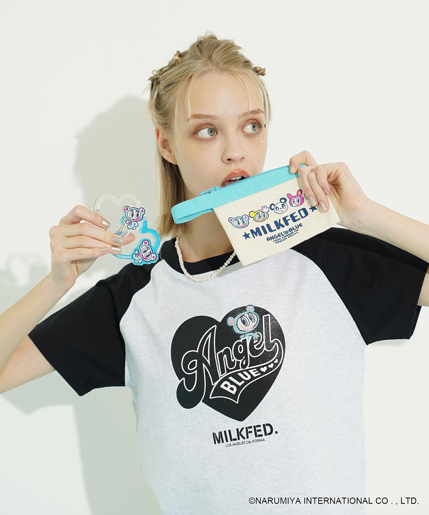 MILKFED. × ANGEL BLUE COMPACT B/B TEE