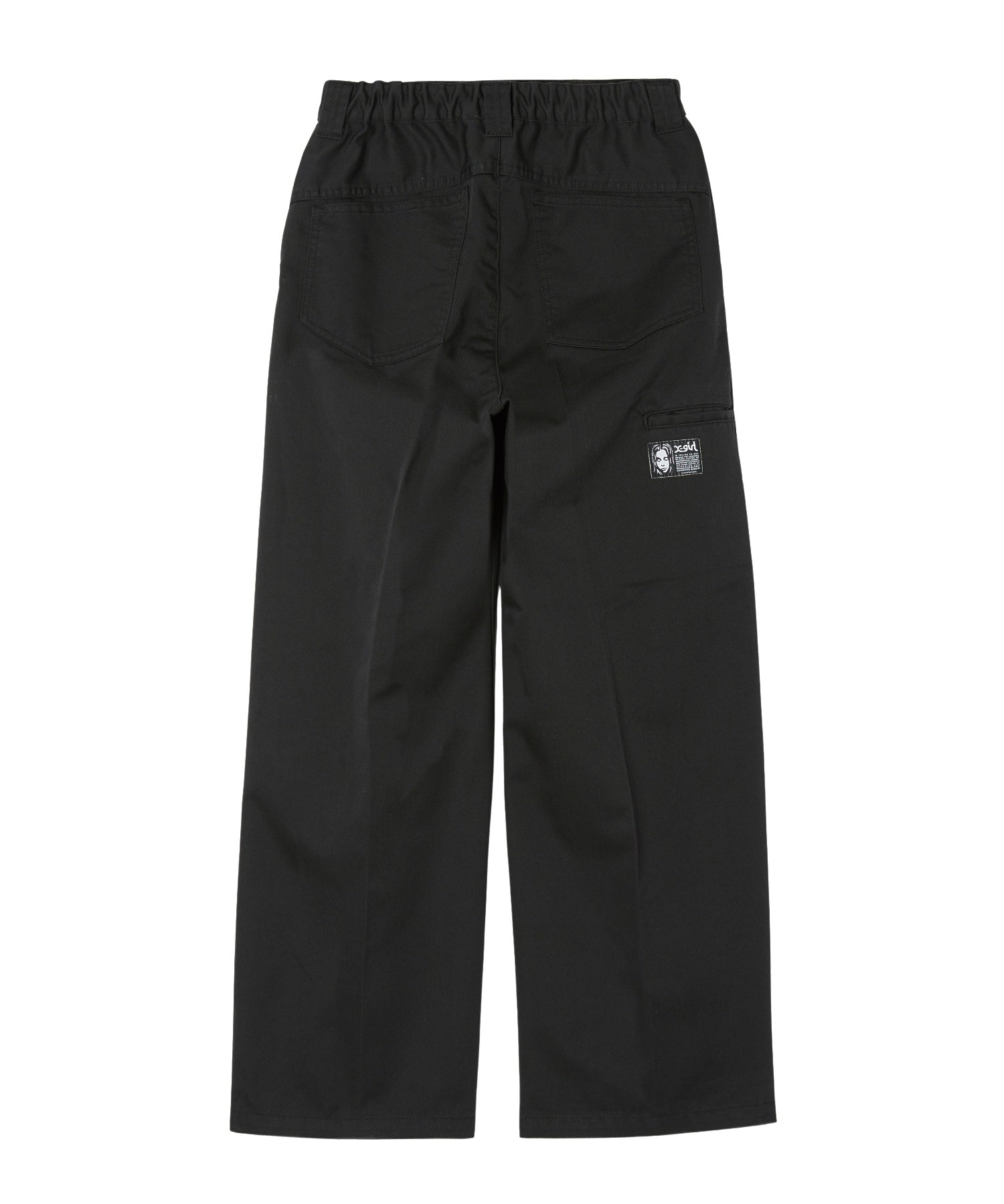 FACE LABEL FADED WIDE STRAIGHT EASY PANTS