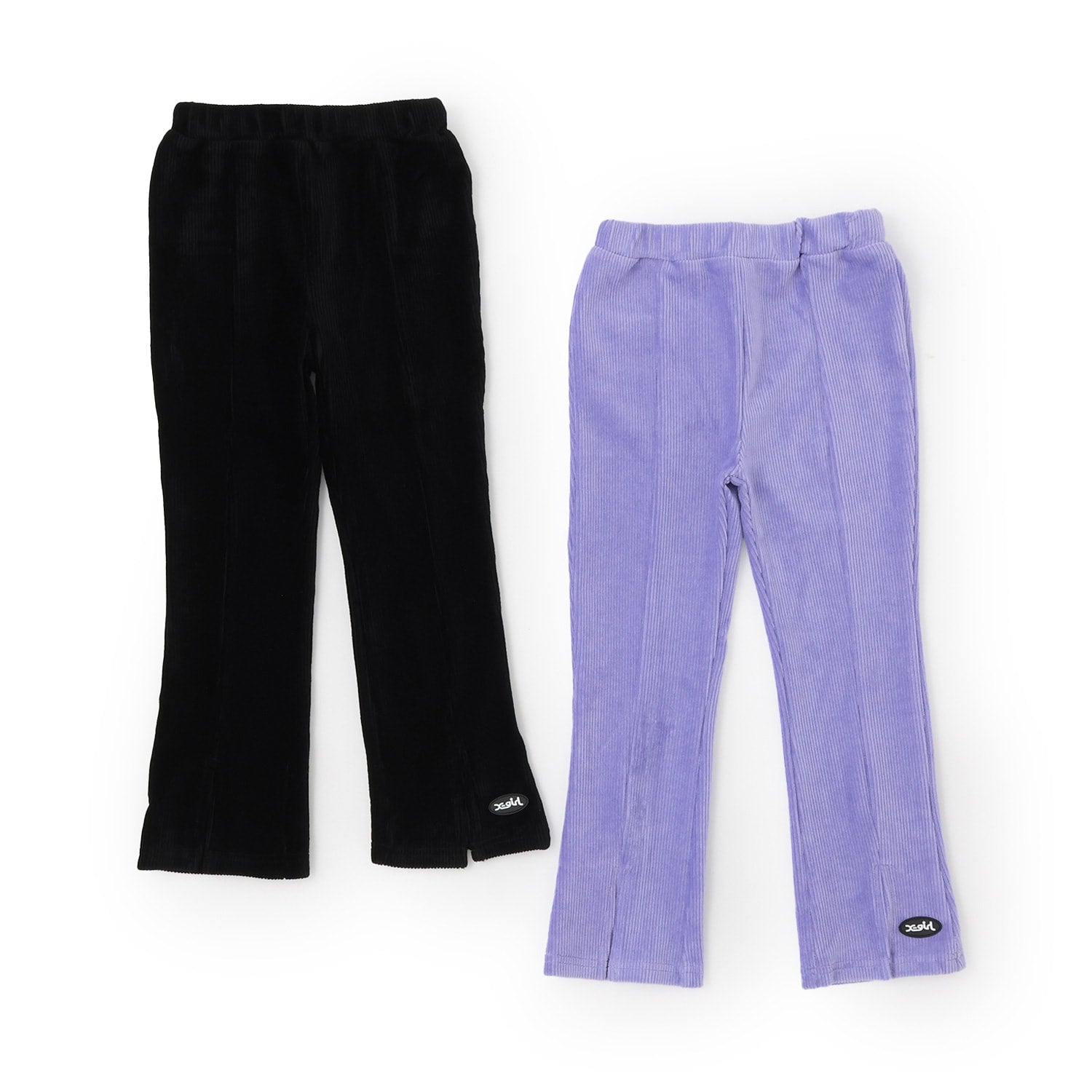 コーデュロイ調スリットフレアレギンス