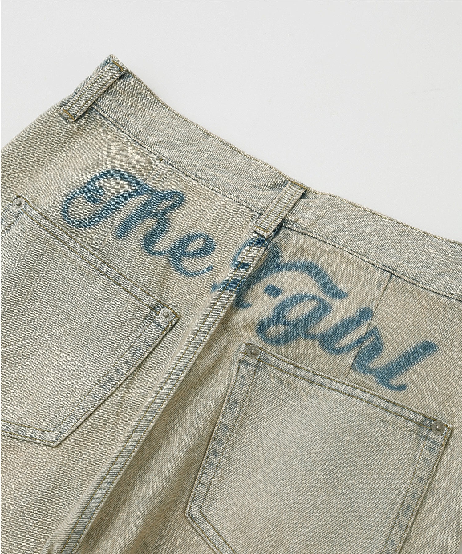 CURSIVE LOGO DENIM CARGO PANTS