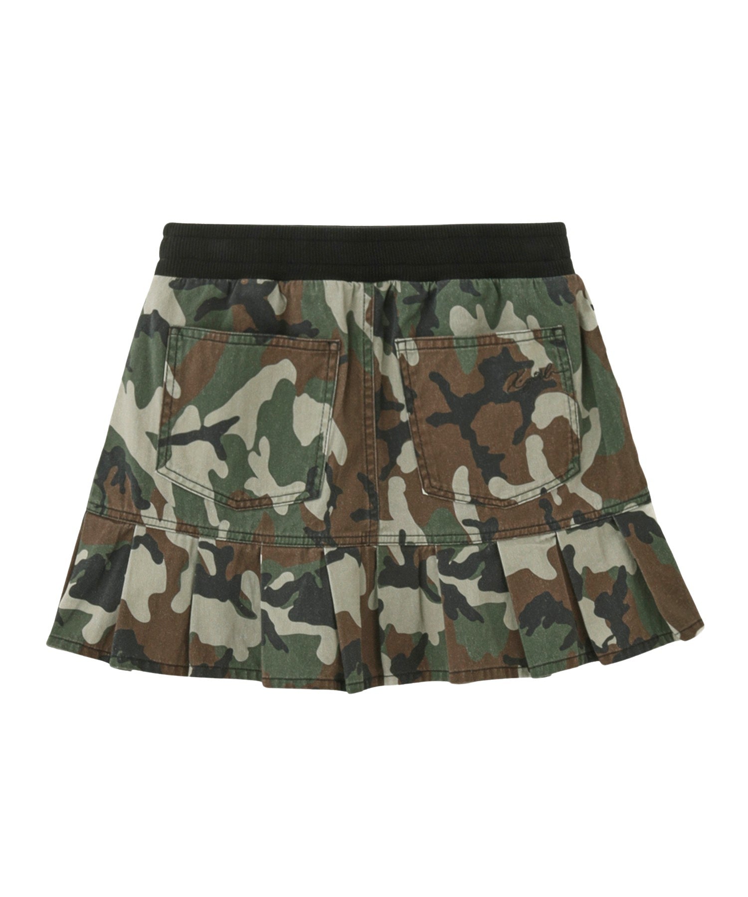 WAIST RIB PLEATED MINI SKIRT