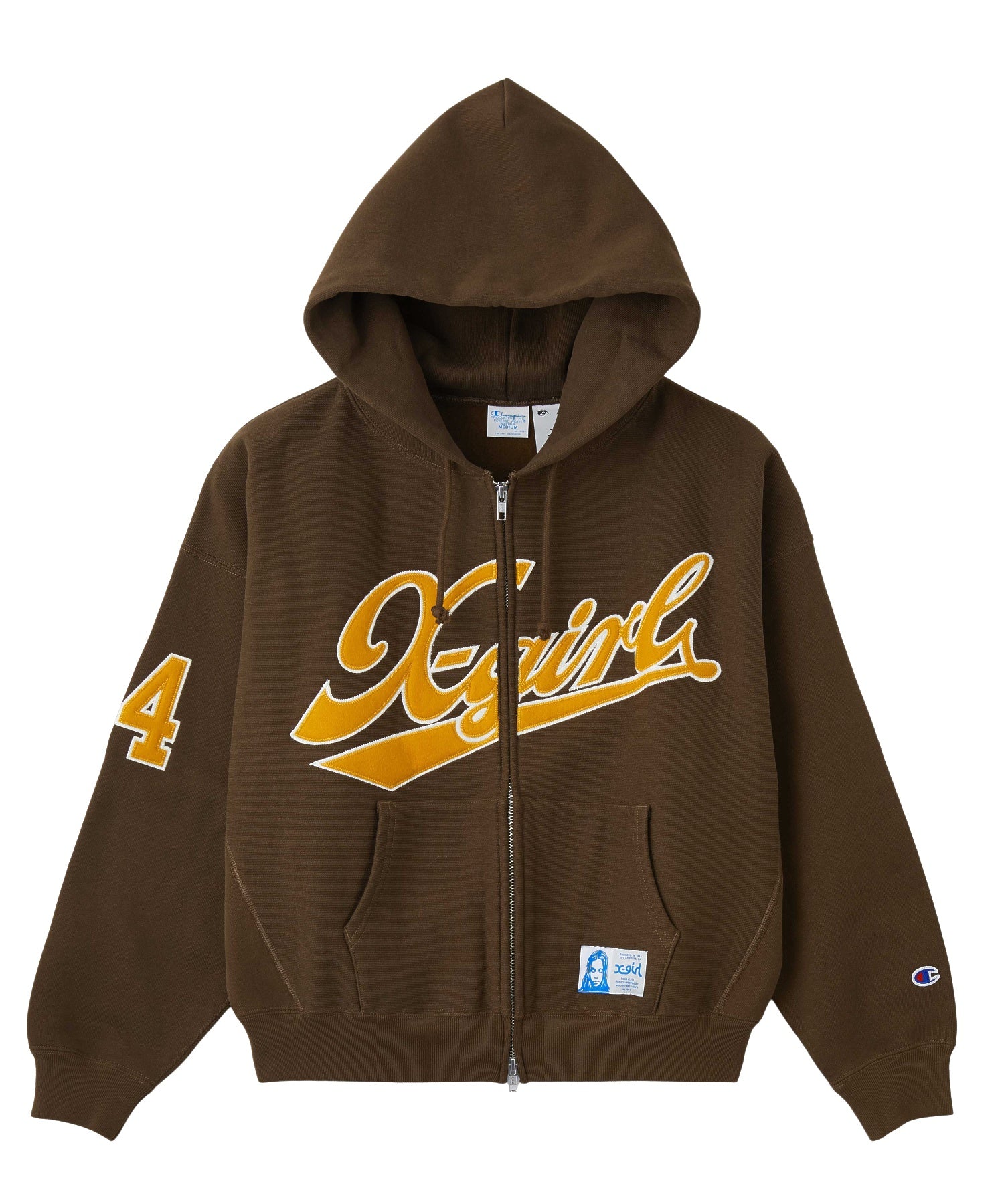 X-girl x Champion REVERSE WEAVE® PATCHED LOGO ZIP UP HOODIE
