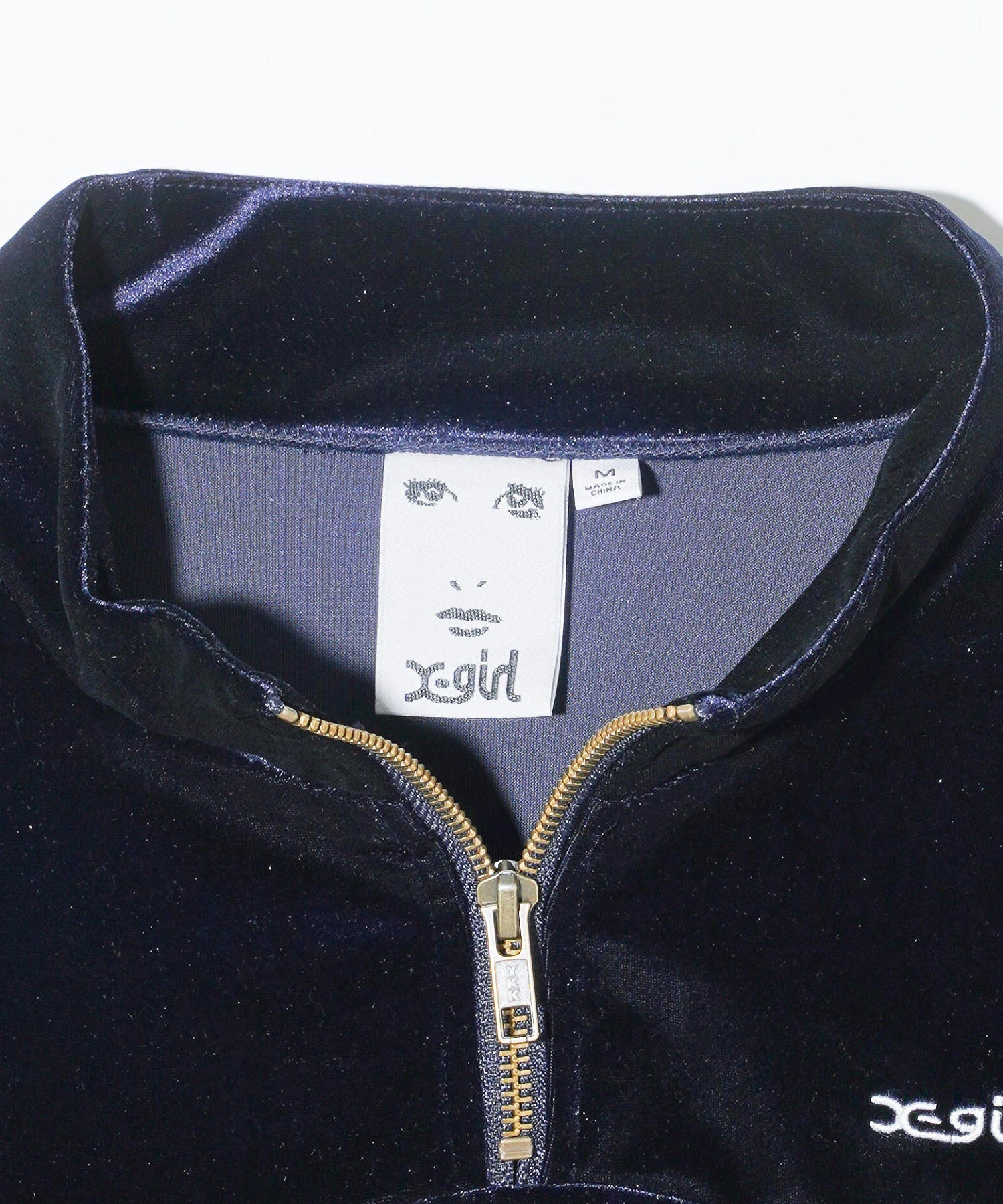 VELOUR HALF ZIP TOP