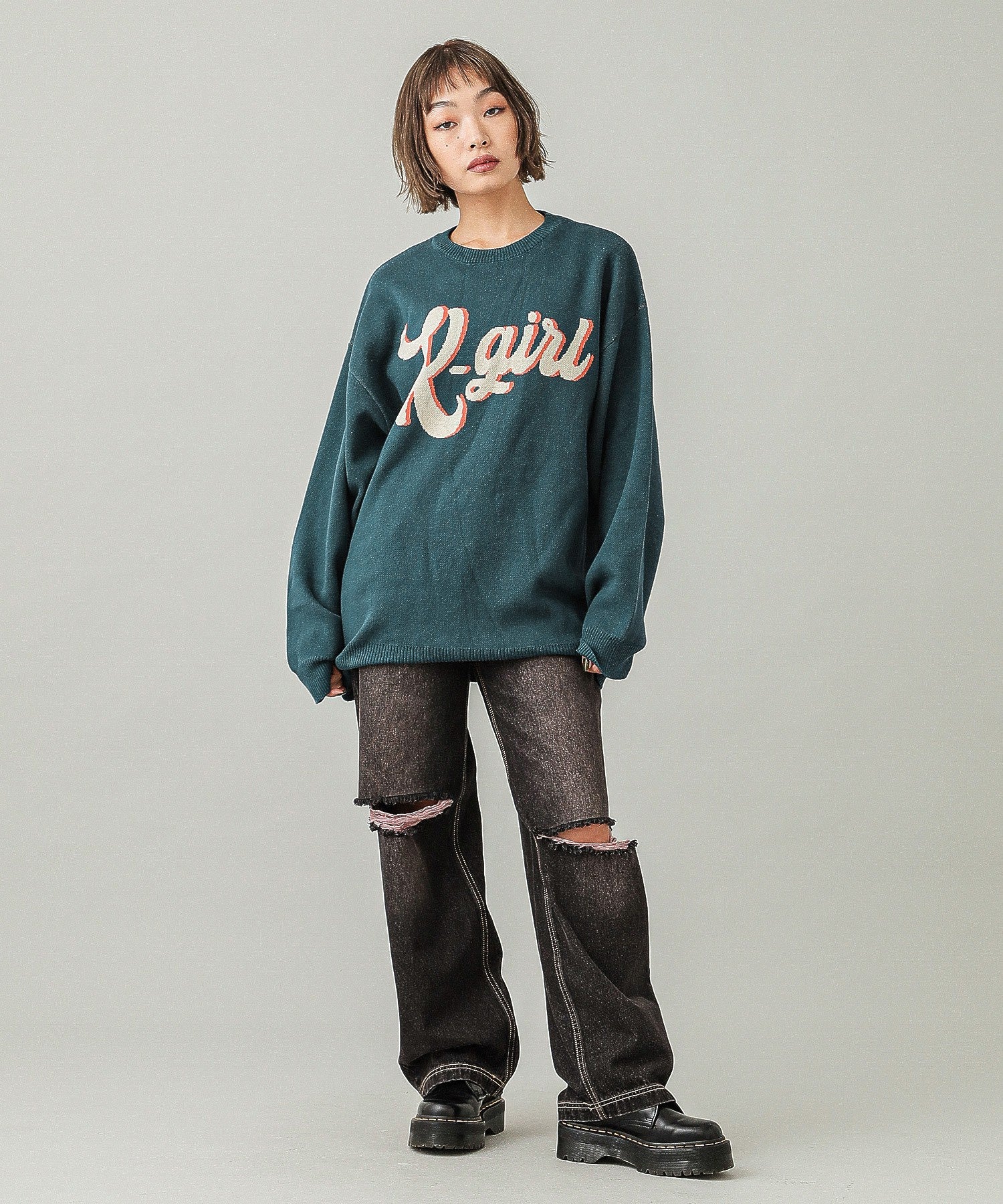 LOGO JACQUARD KNIT TOP