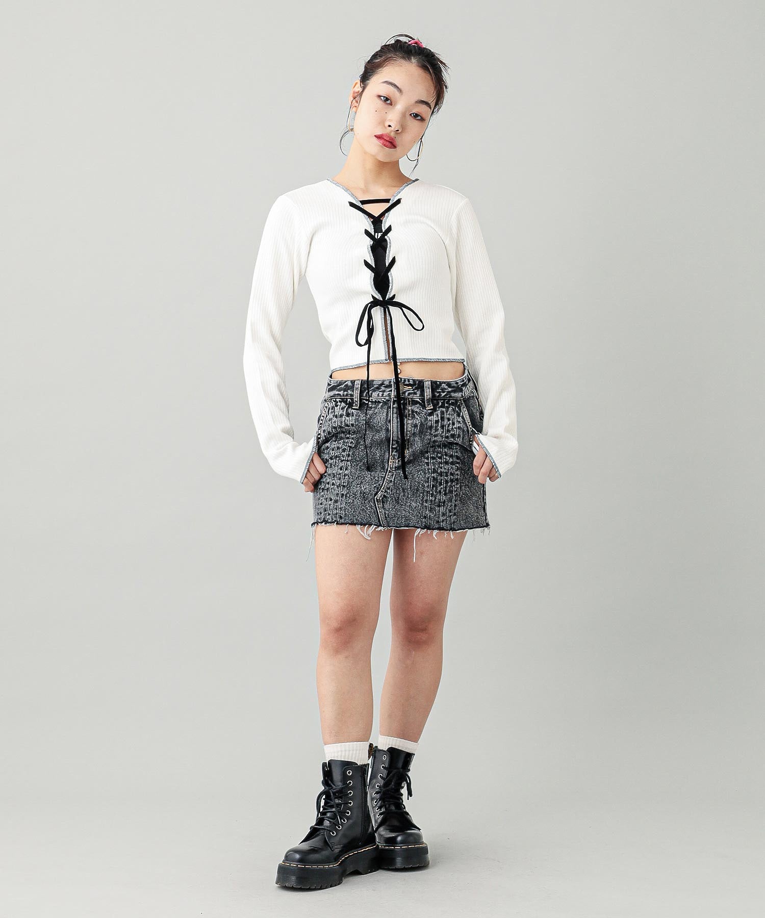 2WAY LACE UP TOP