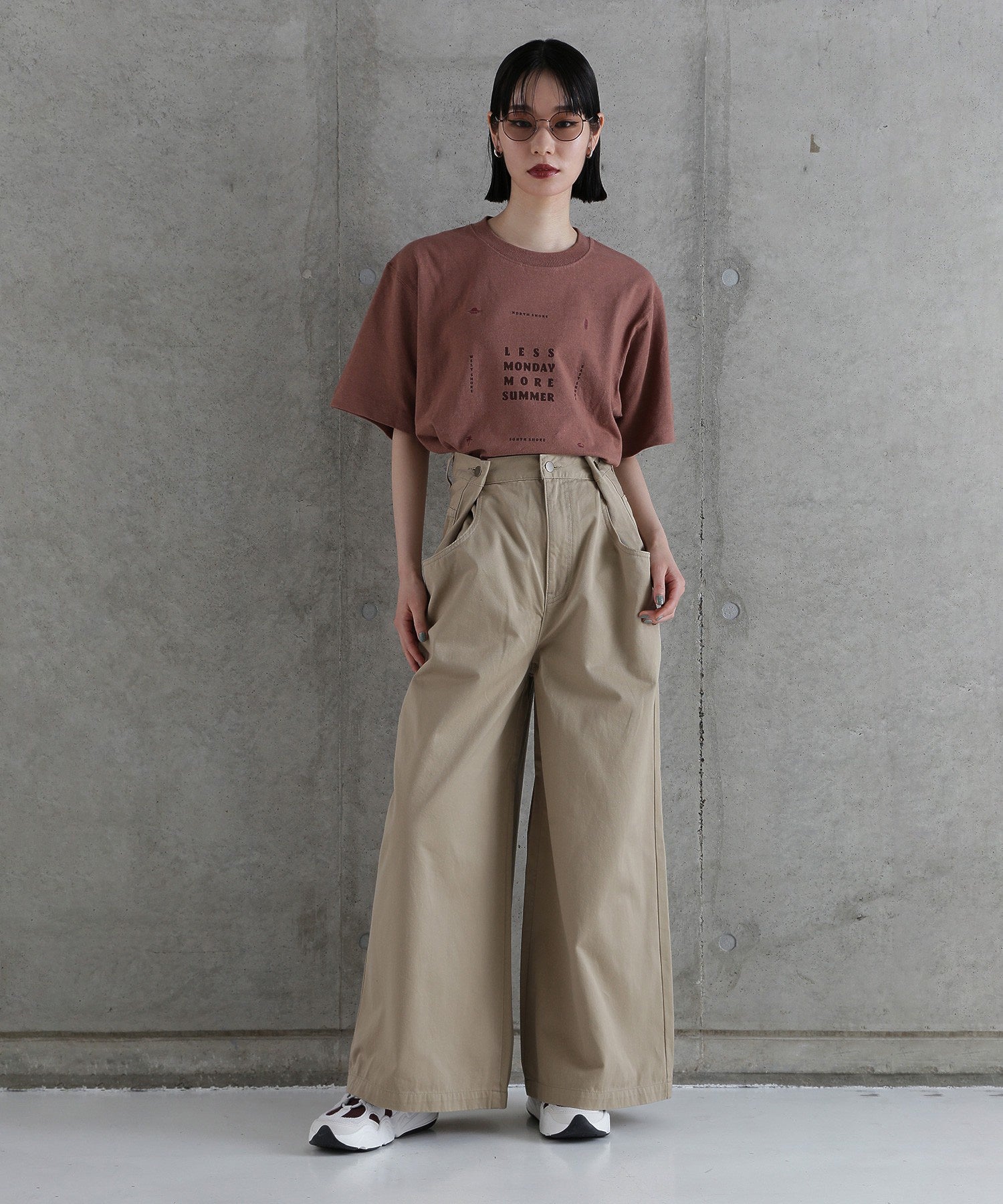 サスペンダータックワイドパンツ