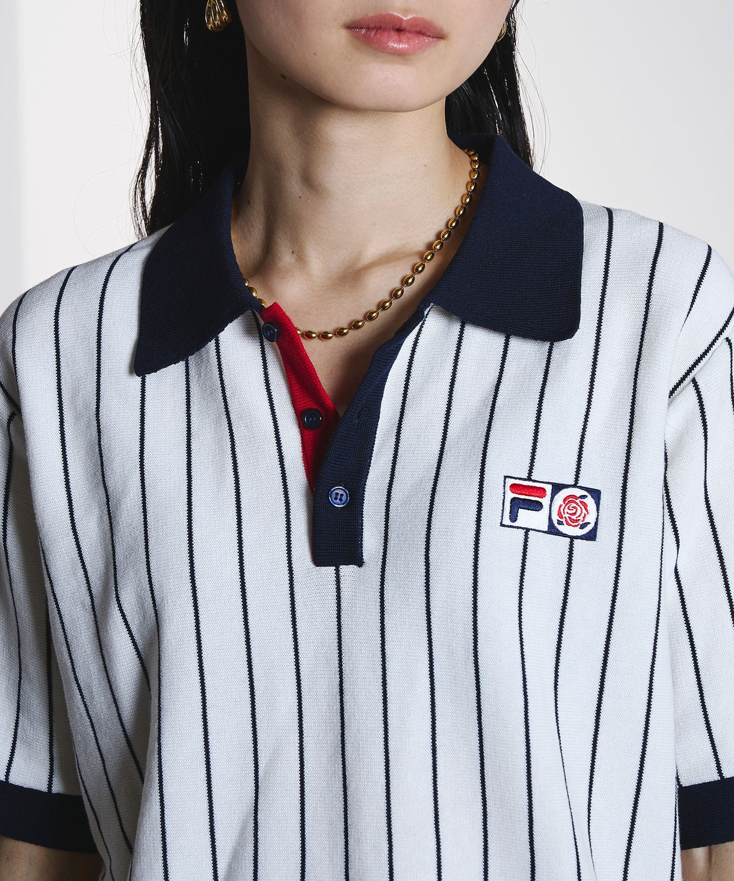 FILAⅹROSEBUD KNITTED POLO SHIRT