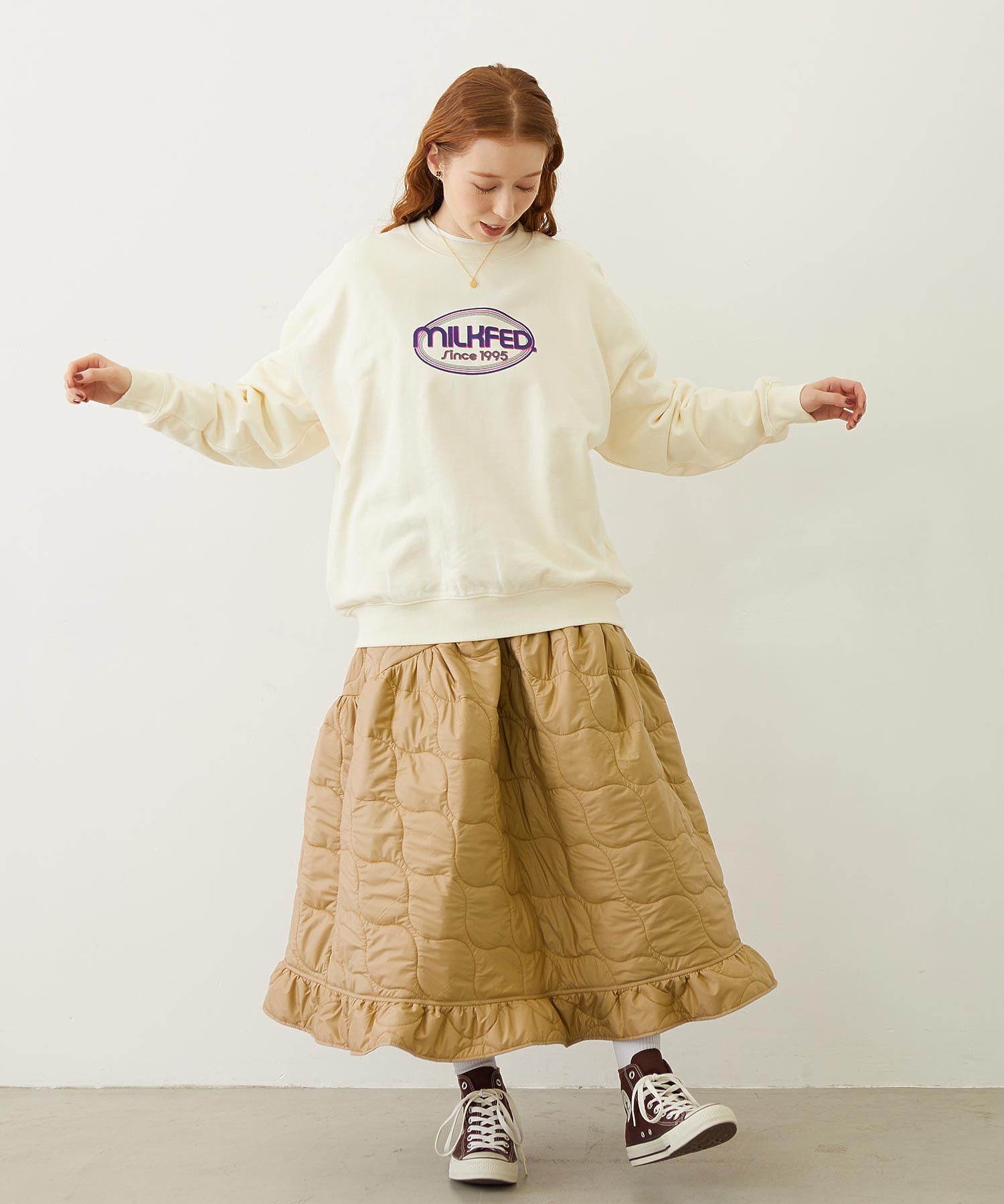 QUILTED FLARED SKIRT