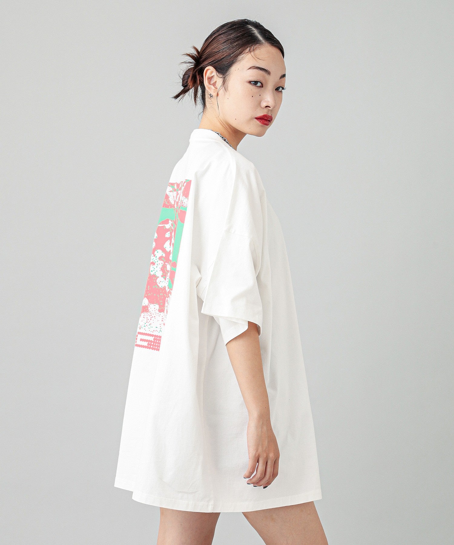 FAINT PRINTED S/S TEE DRESS