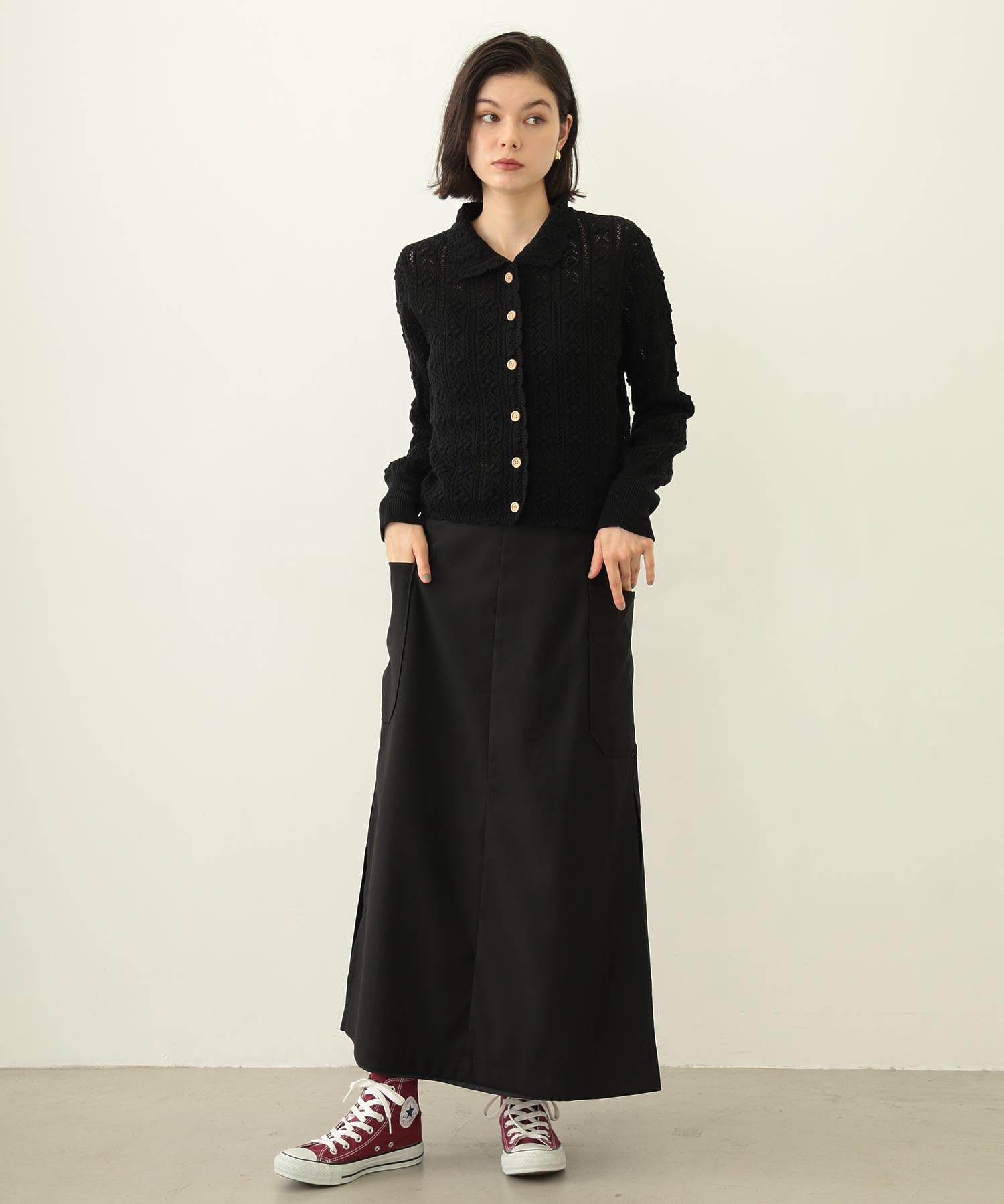 OPENWORK KNIT CARDIGAN