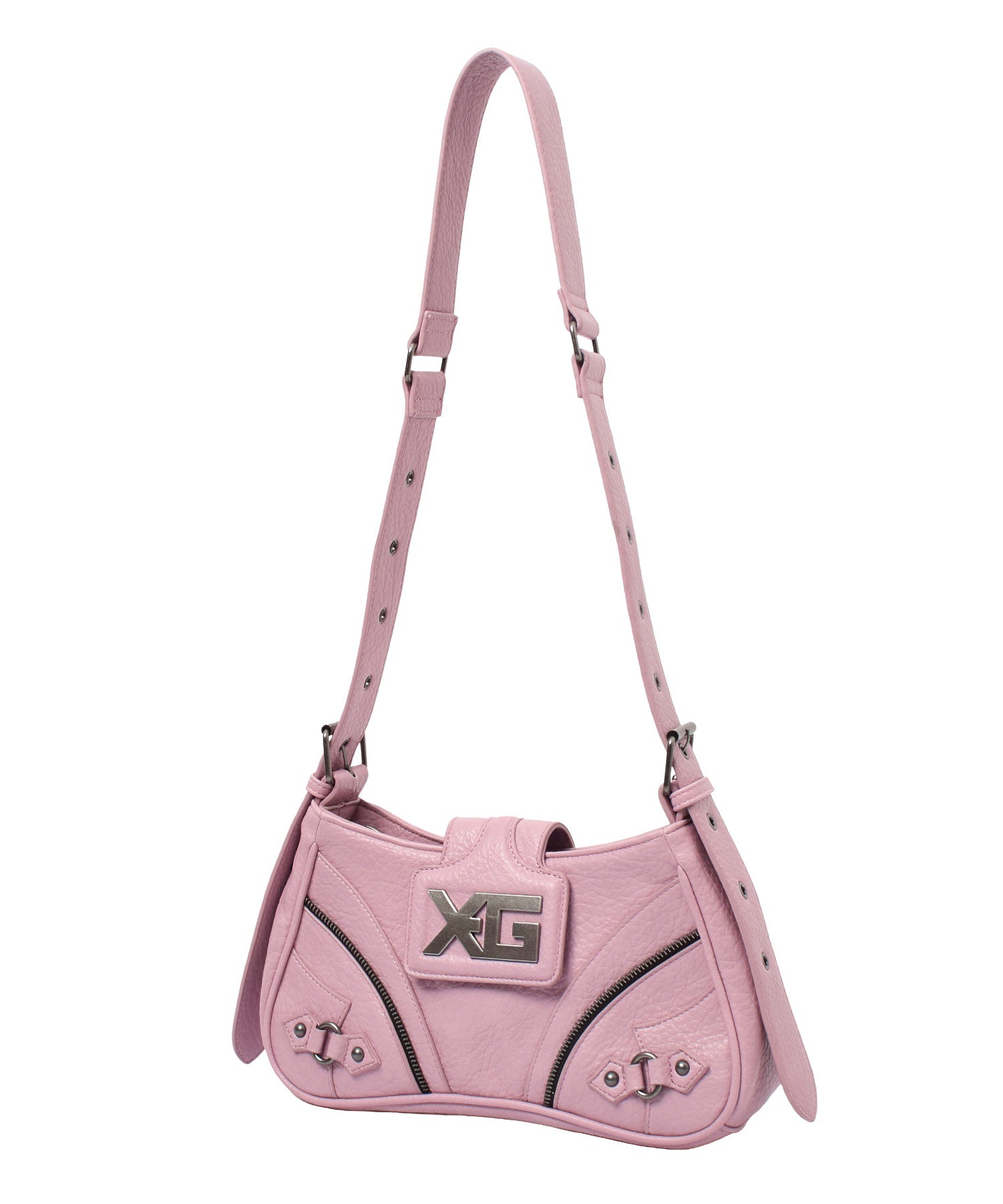 XG EMBLEM BUCKLE PANELED SHOULDER BAG