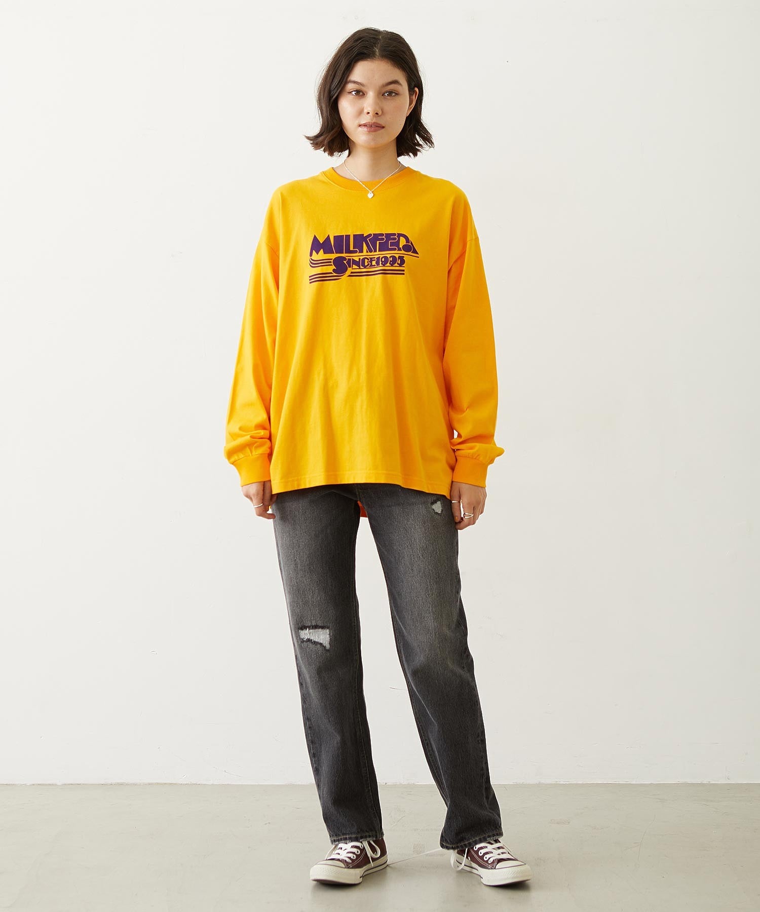LOGO FLOCK PRINT L/S TEE