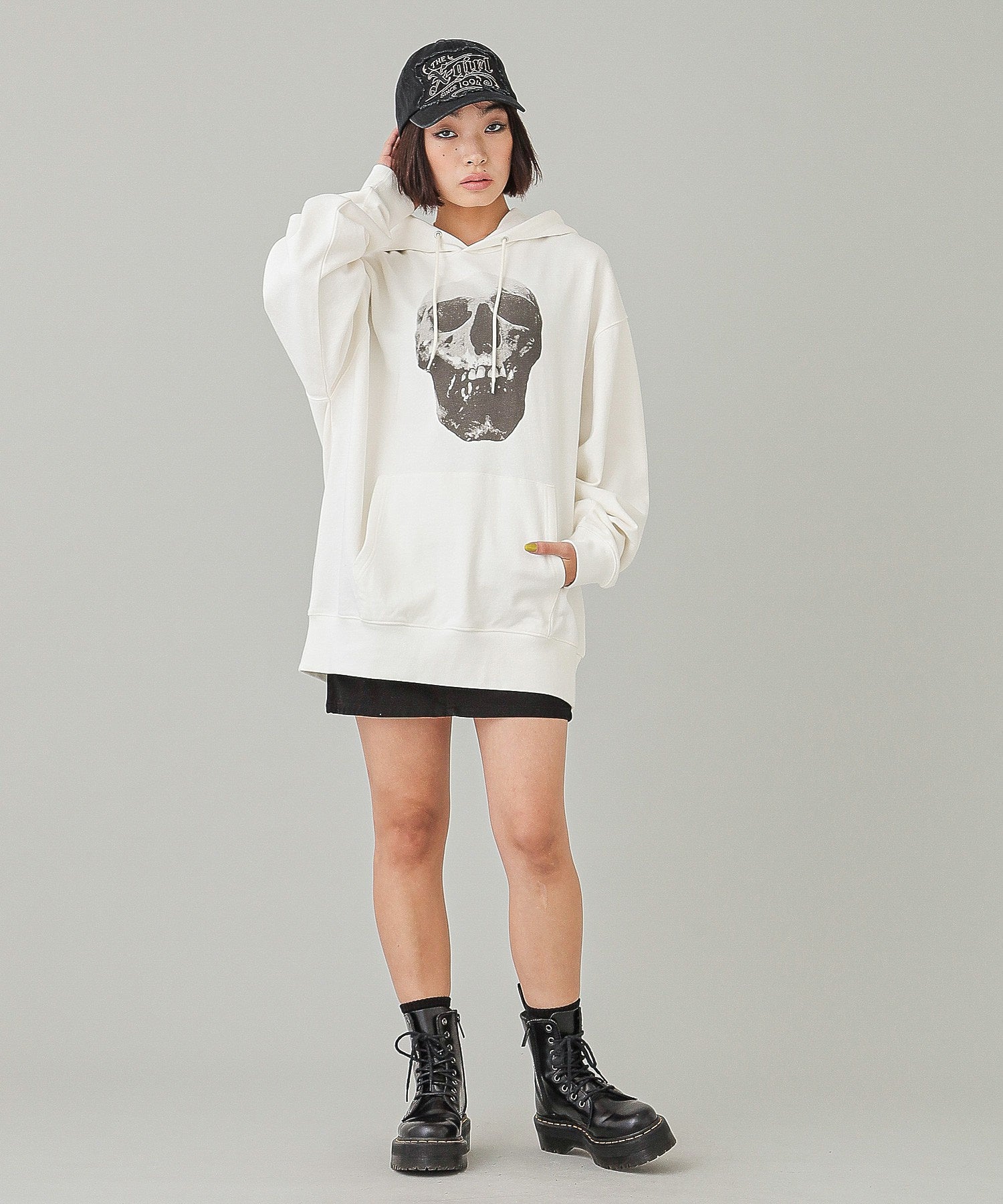 X-girl x HYSTERIC GLAMOUR SCULL AND BERRY HOODIE