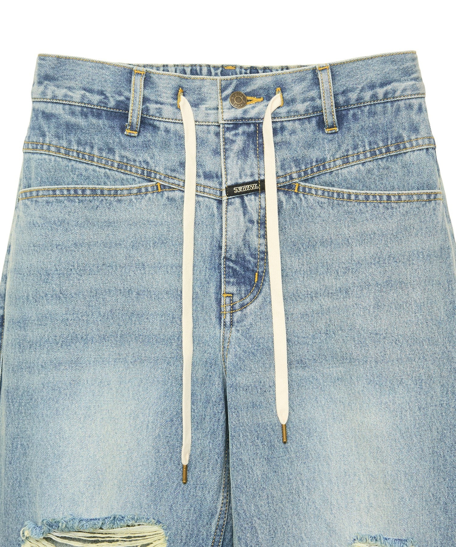 DRAWSTRING DENIM PANTS