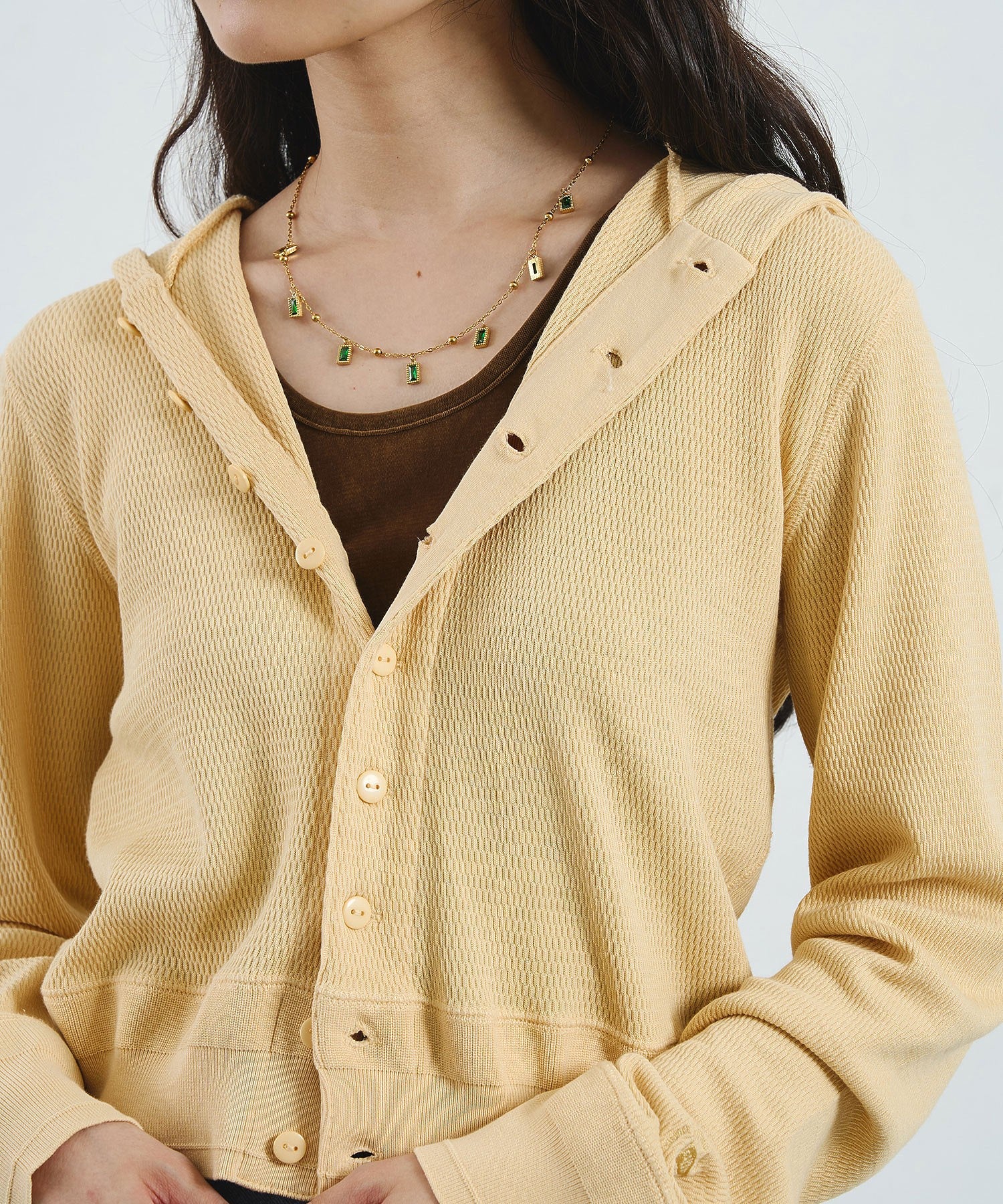 【ROSE BUD別注】FAITH COTTON THERMAL HODDIE CARDIGAN