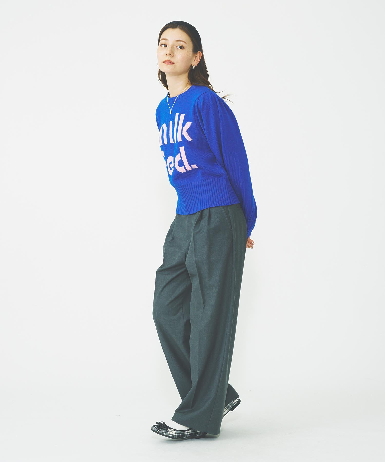 MILKFED LOGO KNIT TOP