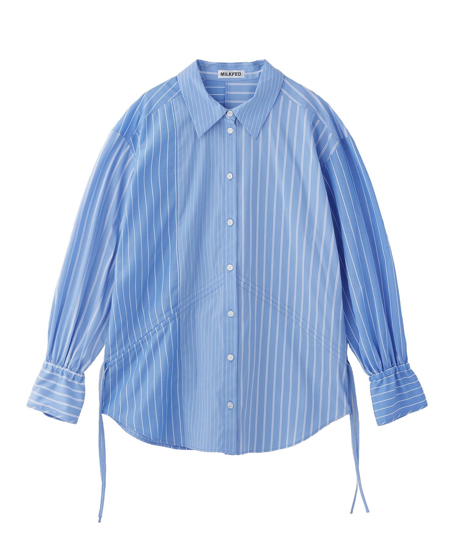 STRIPED SHIRRING SHIRT