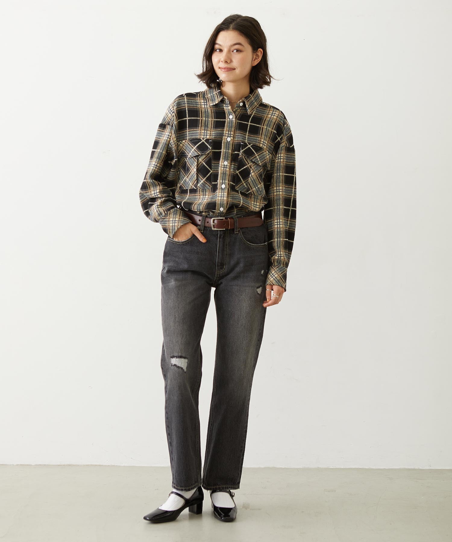 LOGO PLAID SHIRT