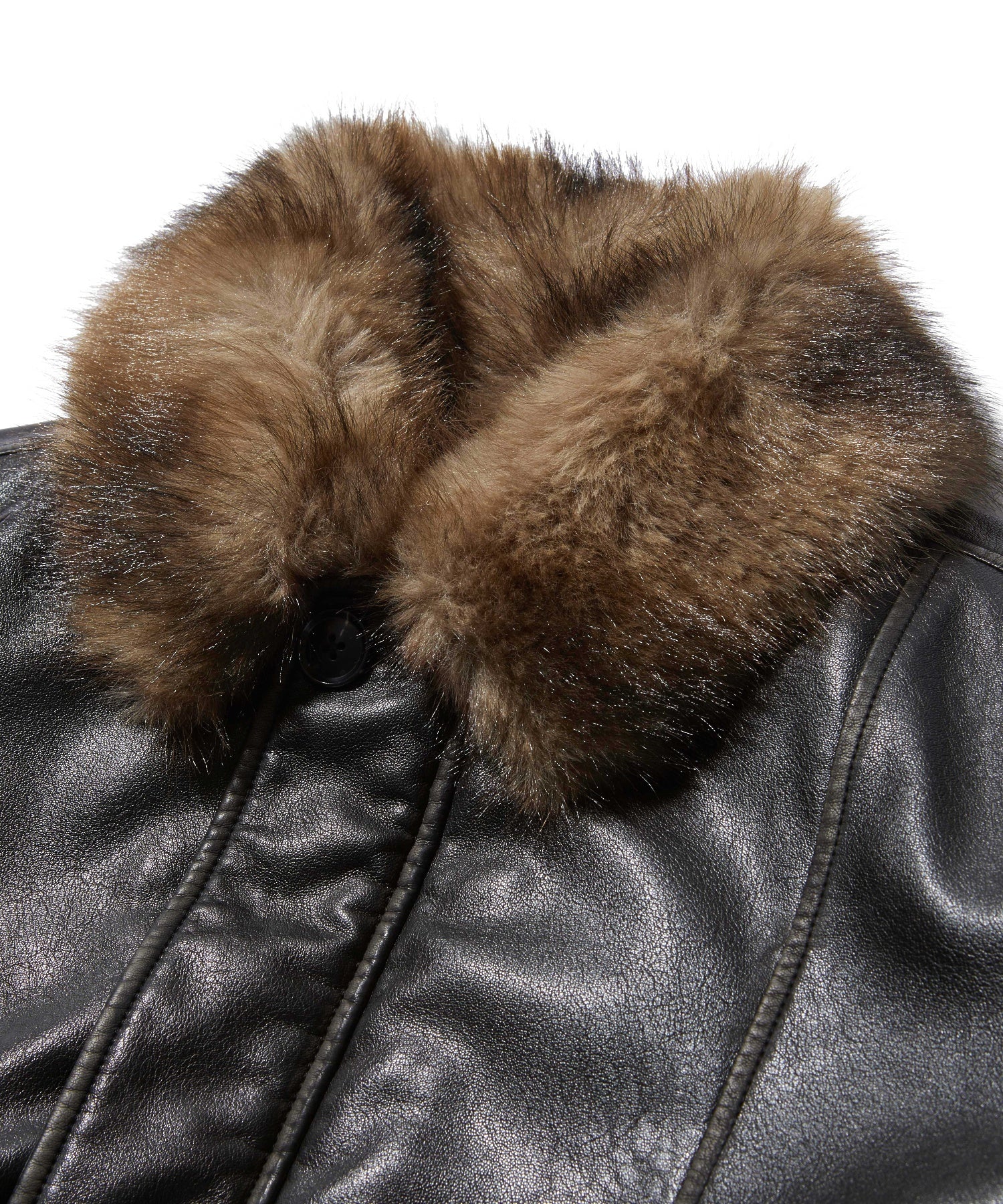 DETACHABLE FAUX FUR COLLAR PATCHED LOGO JACKET