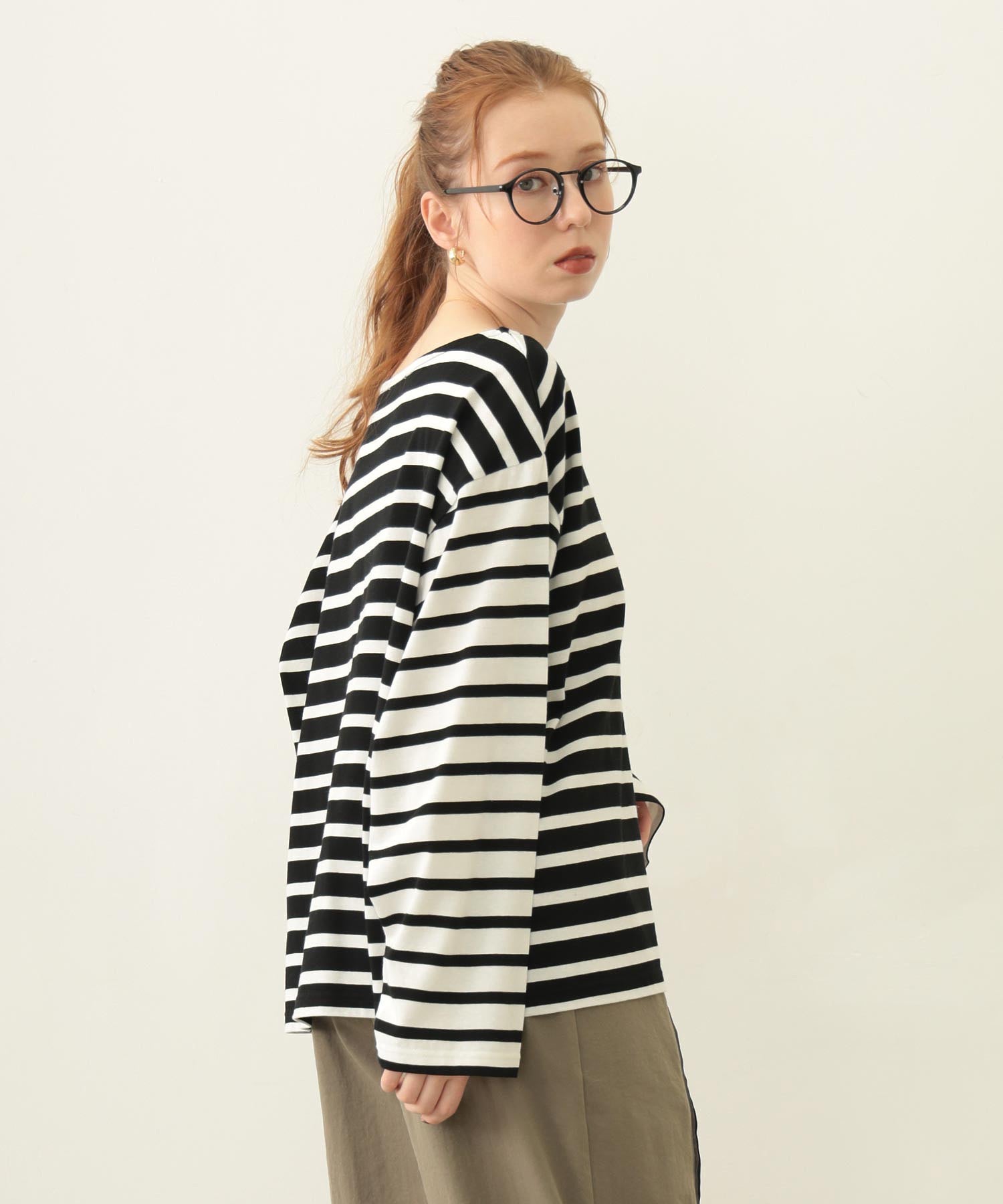 STRIPED L/S TOP