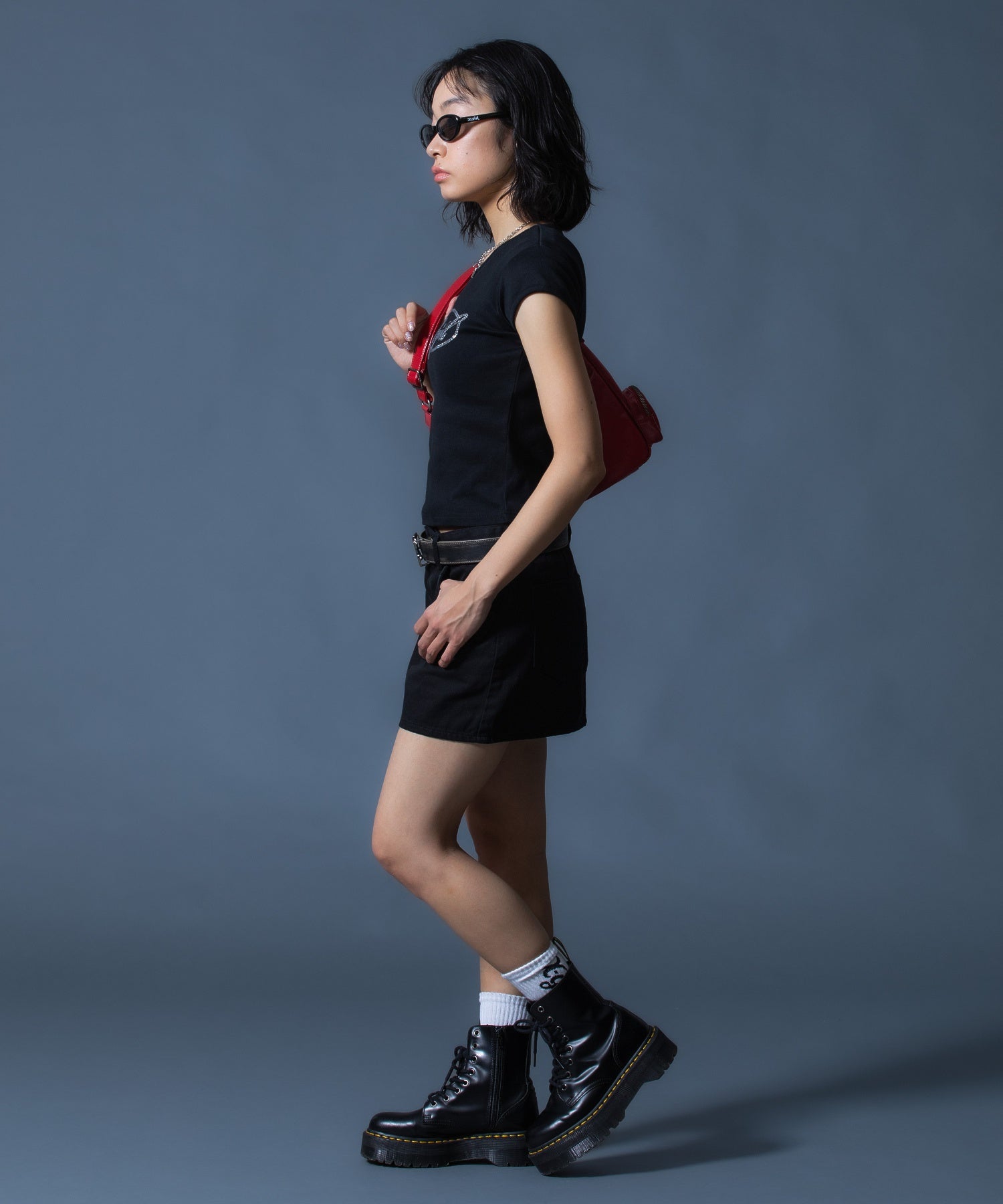 DOUBLE ZIP FAUX LEATHER BAG