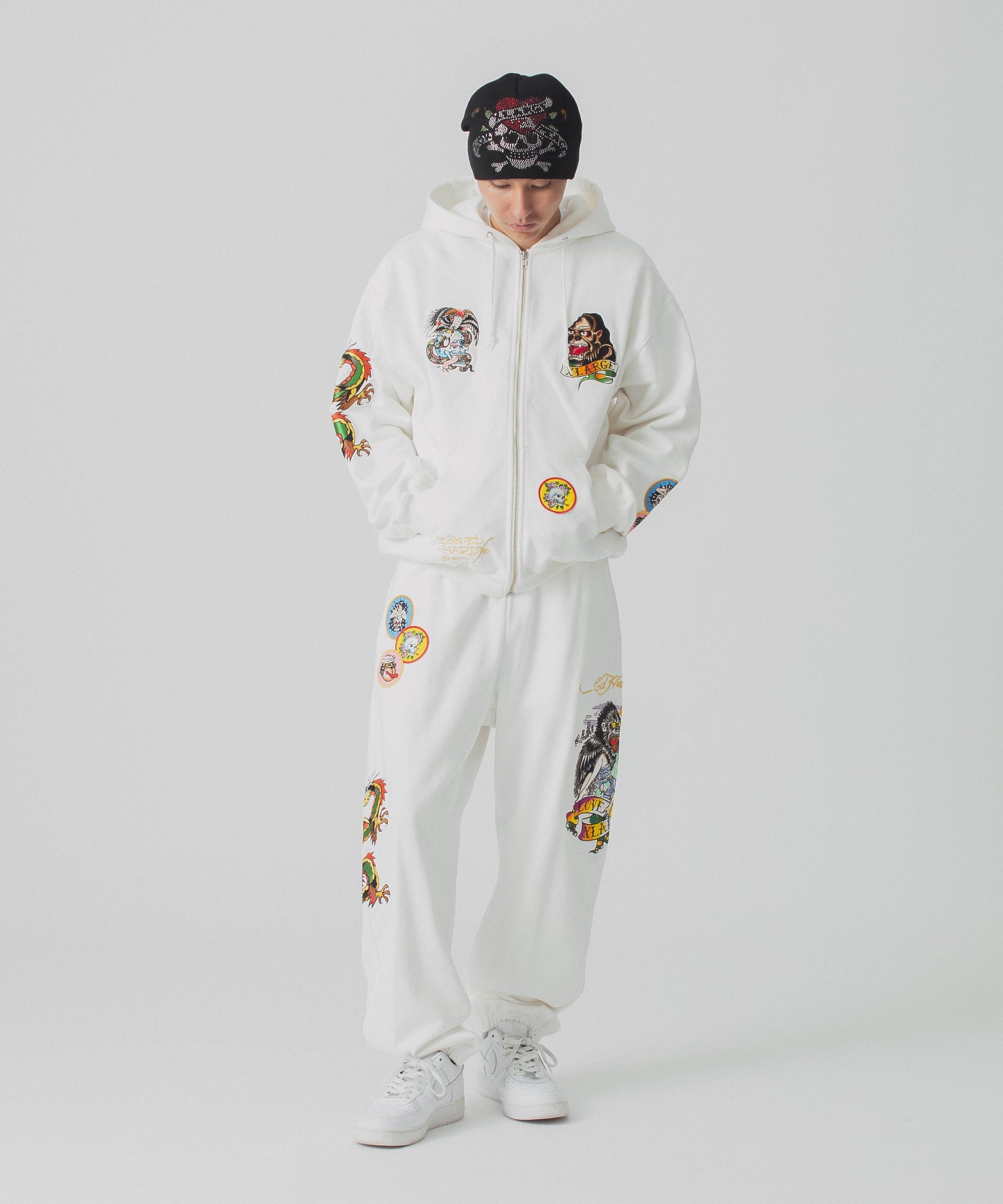 XLARGE×ED HARDY ZIP HOODED SWEATSHIRT