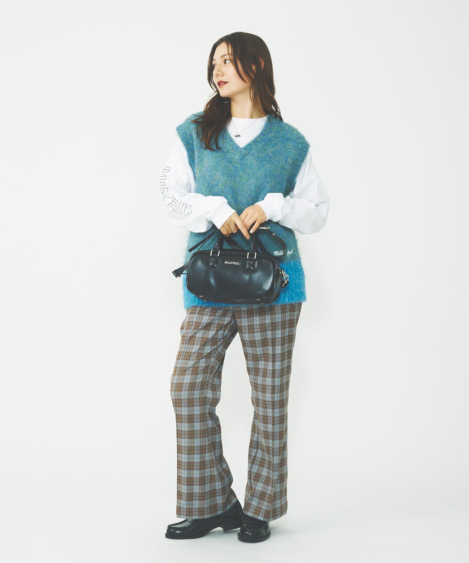 PLAID FLARED PANTS