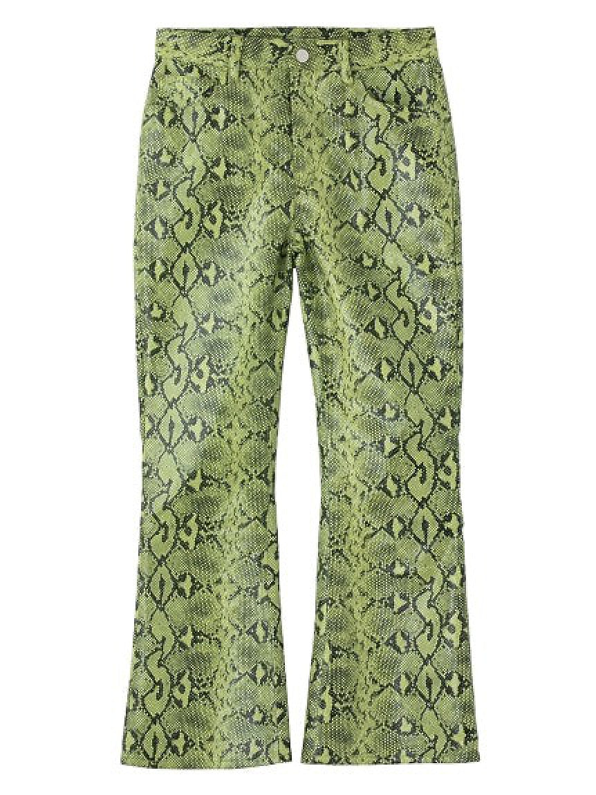 SNAKE PATTERN FLARE PANTS X-girl