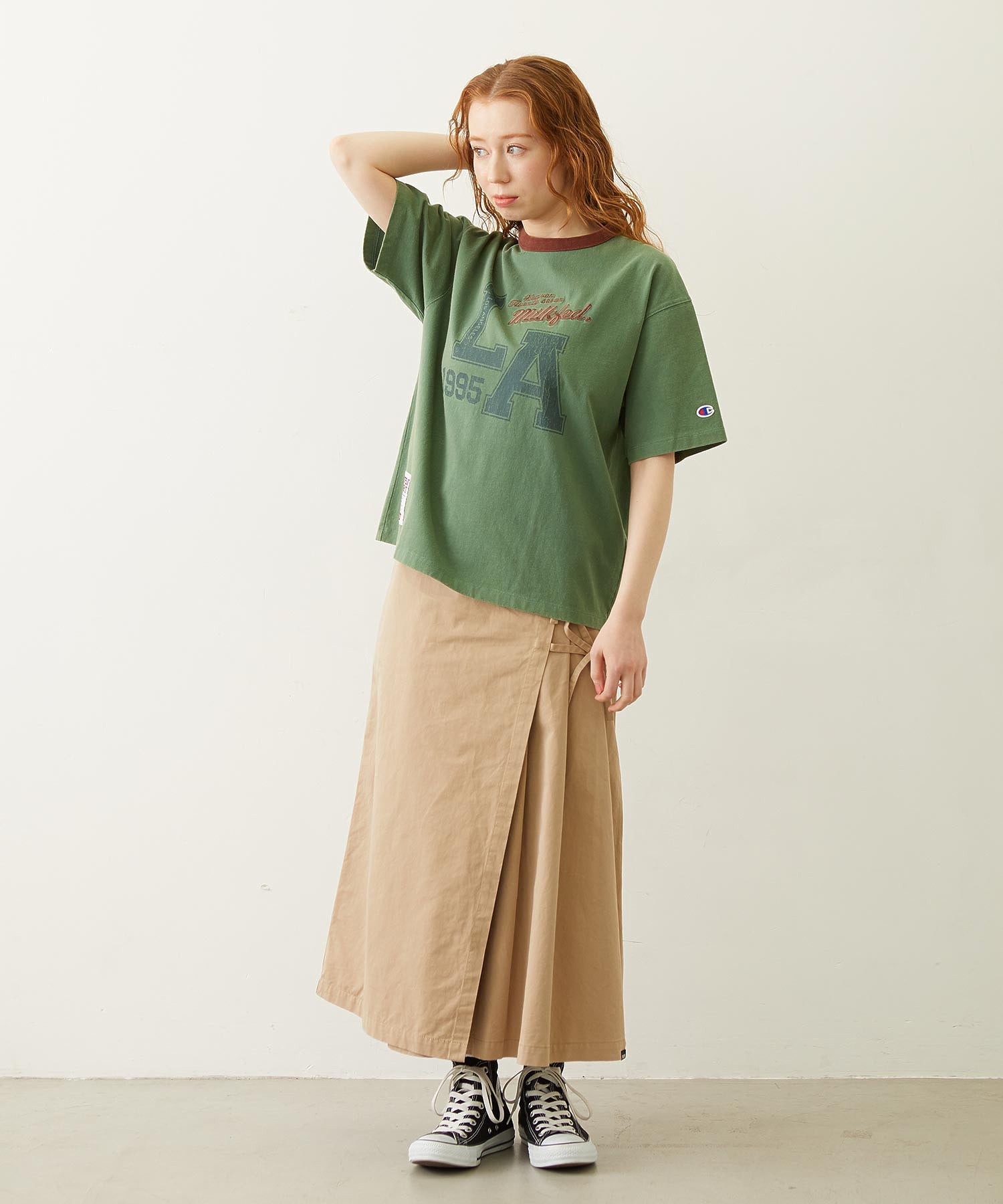 CHINO TUCK LONG SKIRT