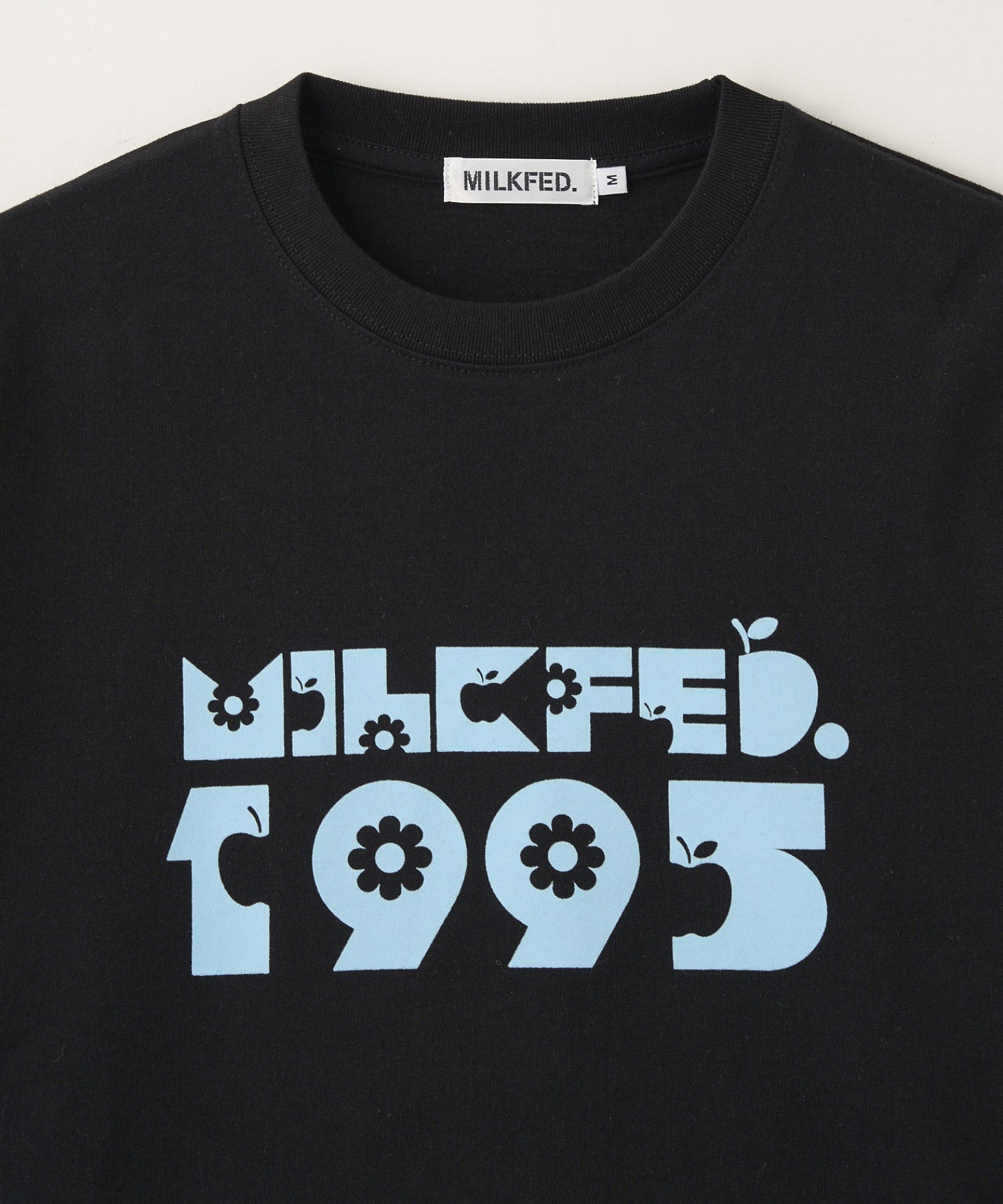 APPLE LOGO FLOCK PRINT L/S TEE