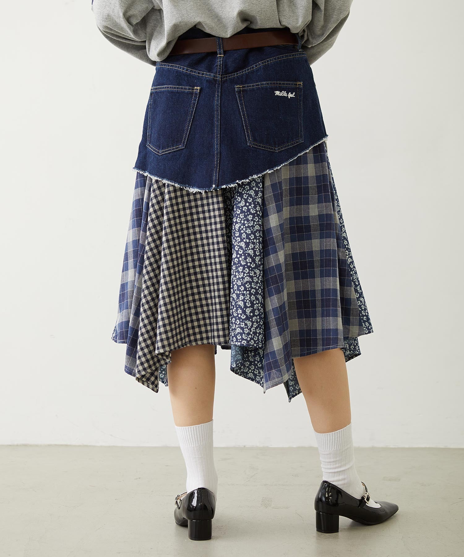 PATCHWORK OVERALL SKIRT