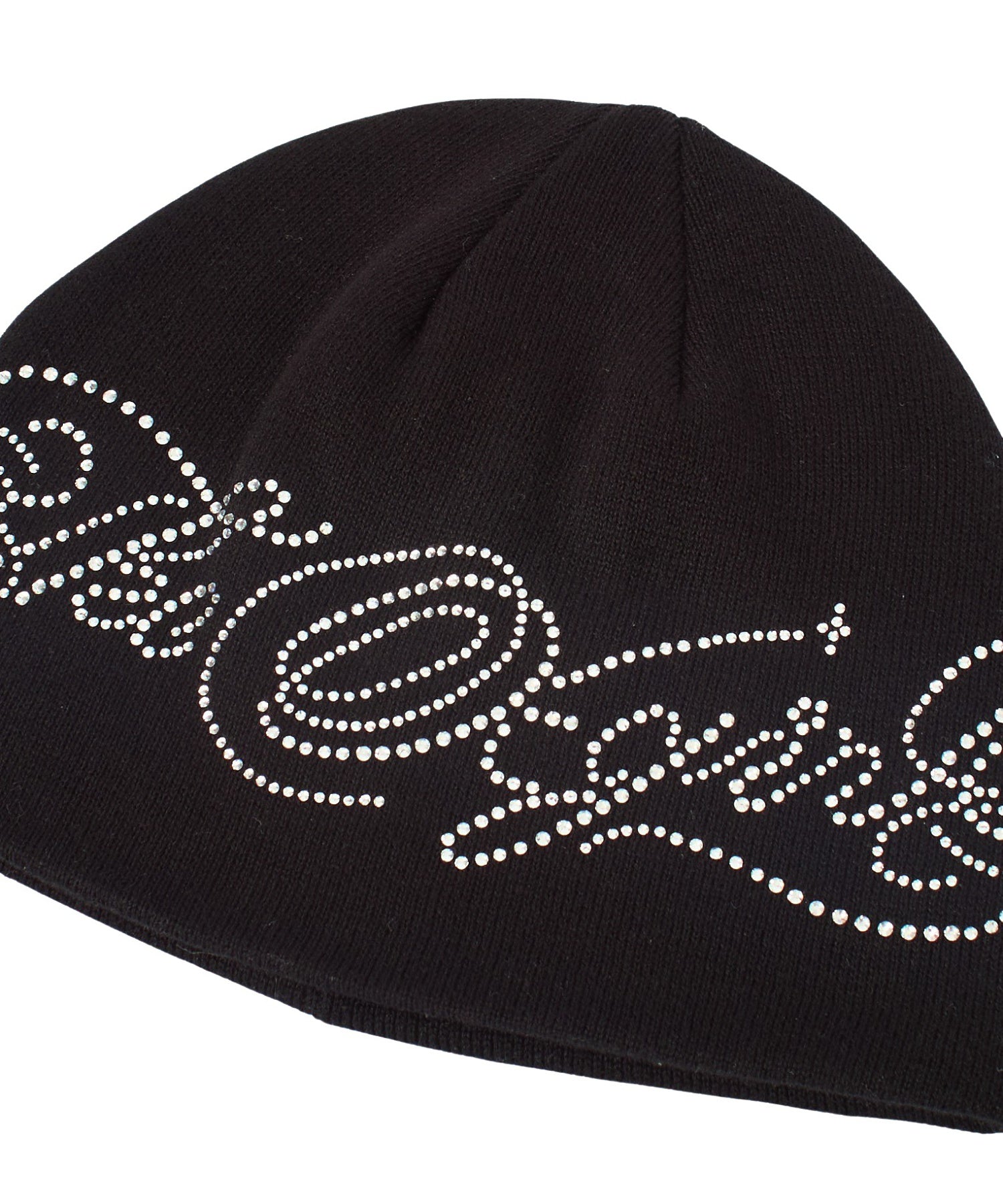 RHINESTONE DECORATIVE SCRIPT LOGO BEANIE