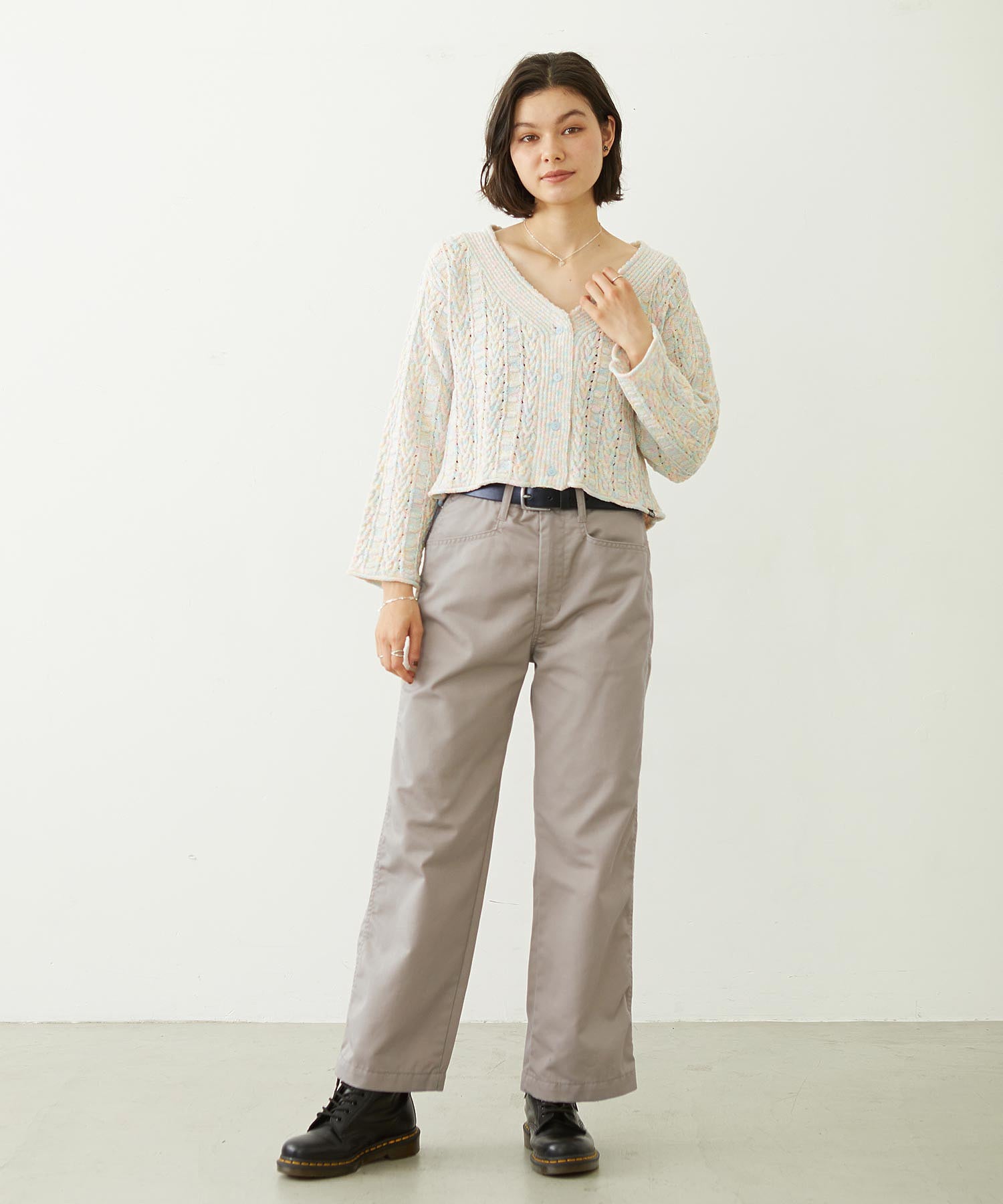 OPENWORK CABLE KNIT CARDIGAN