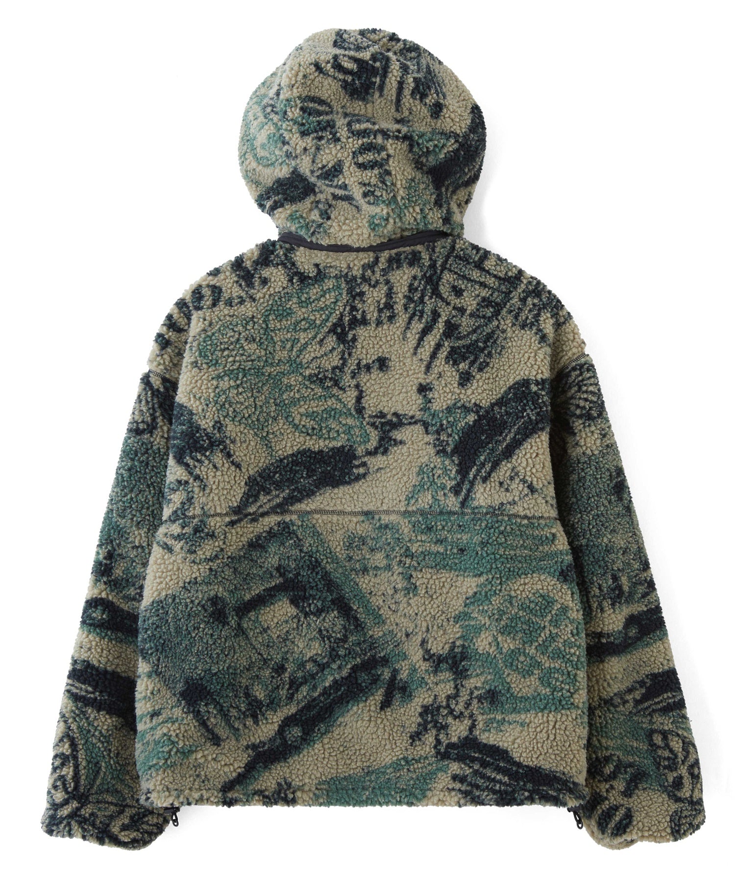 BRUSHED COLLAGE GRAPHIC REVERSIBLE BOA BLOUSON