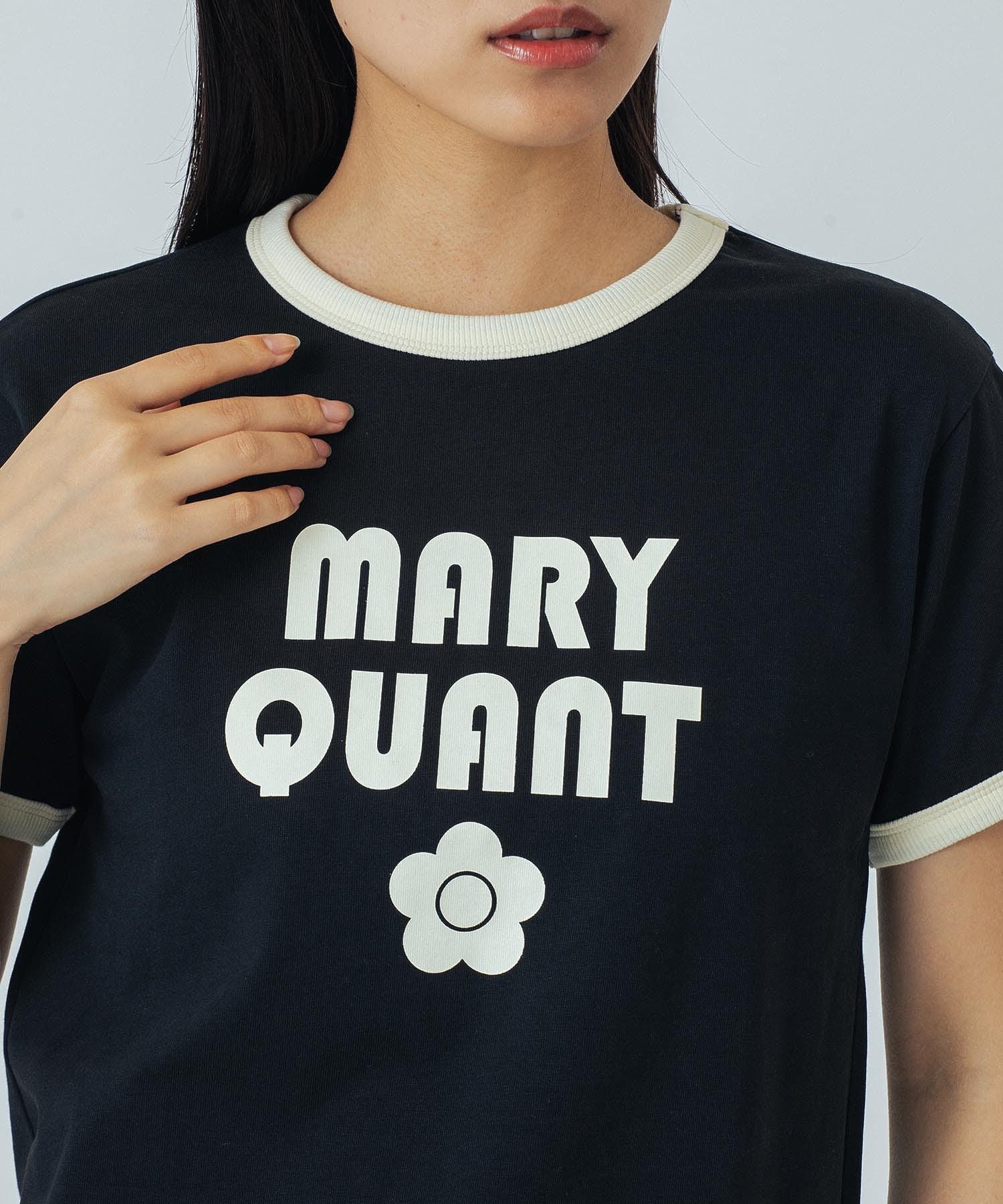 【イエローカラー/S・LサイズROSE BUD別注】MARY QUANT/RINGER TSHIRT