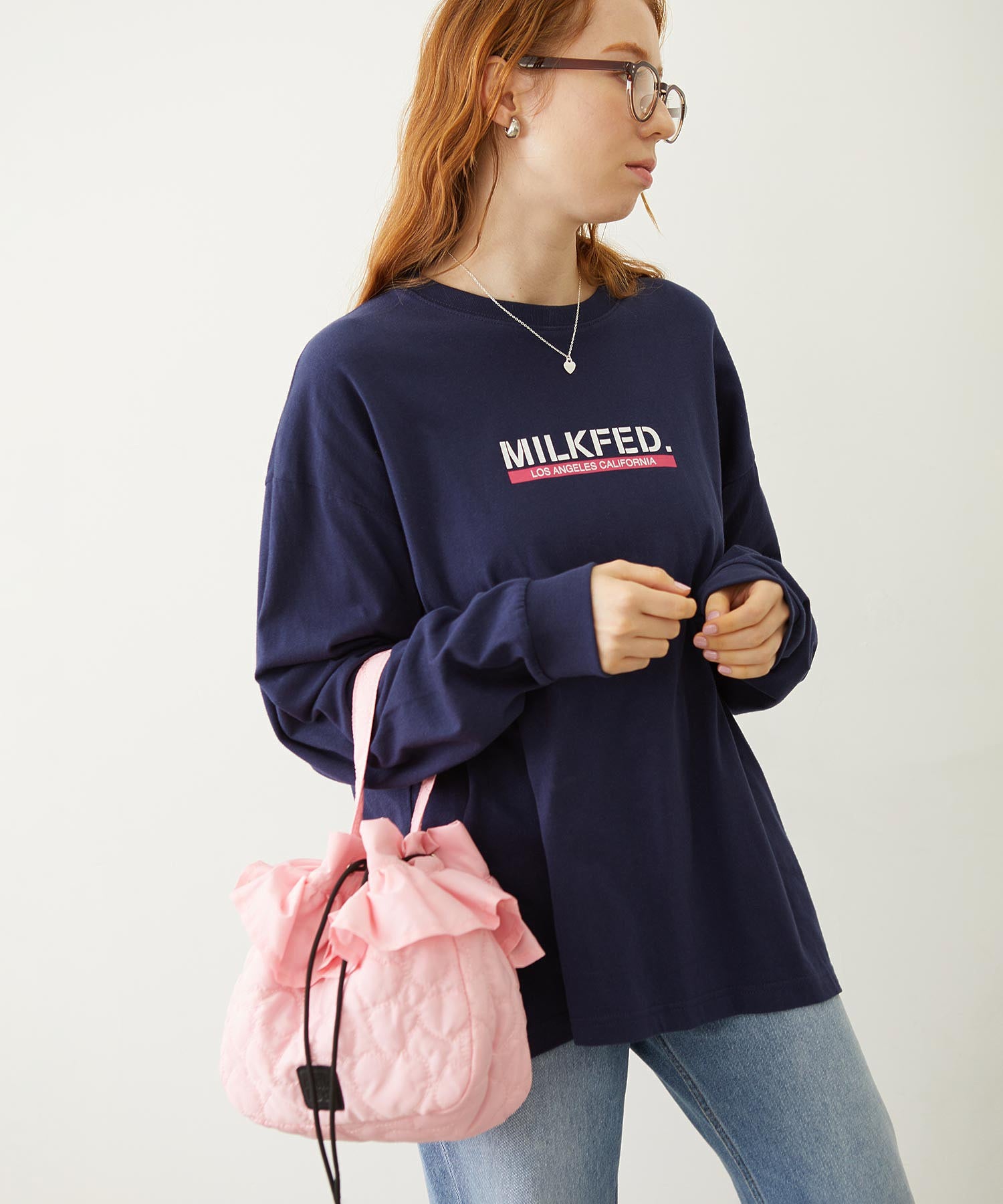 HEART QUILTED DRAWSTRING BAG